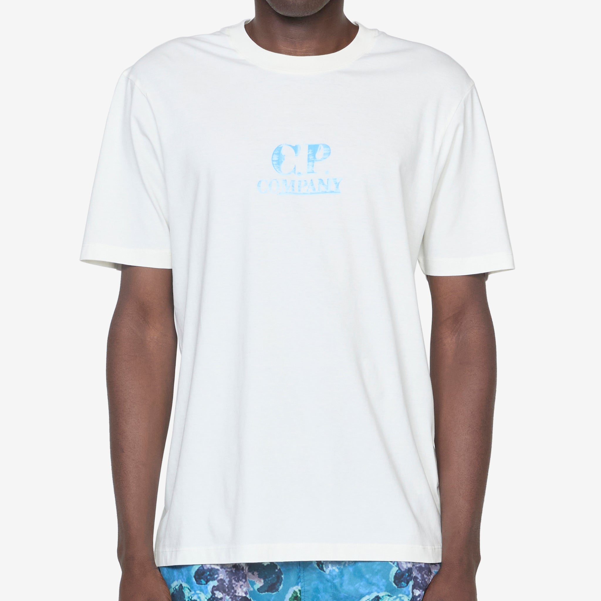 30/1 Jersey Graphic Logo T-Shirt - Soft Gauze Fabric White Cotton Tee for Casual Wear & Street Style Outfits
