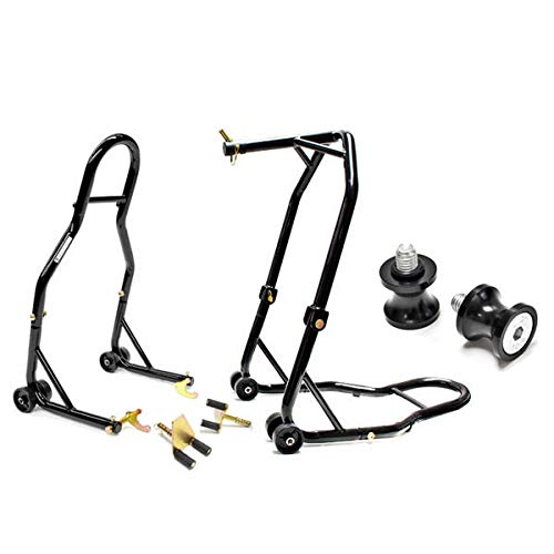 Venom Motorcycle Front and Rear Dual Lift Stand with Spools - Compatible with Suzuki SFV650 Gladius 2009 - Perfect for Bike Maintenance, Storage, and Tire Changes