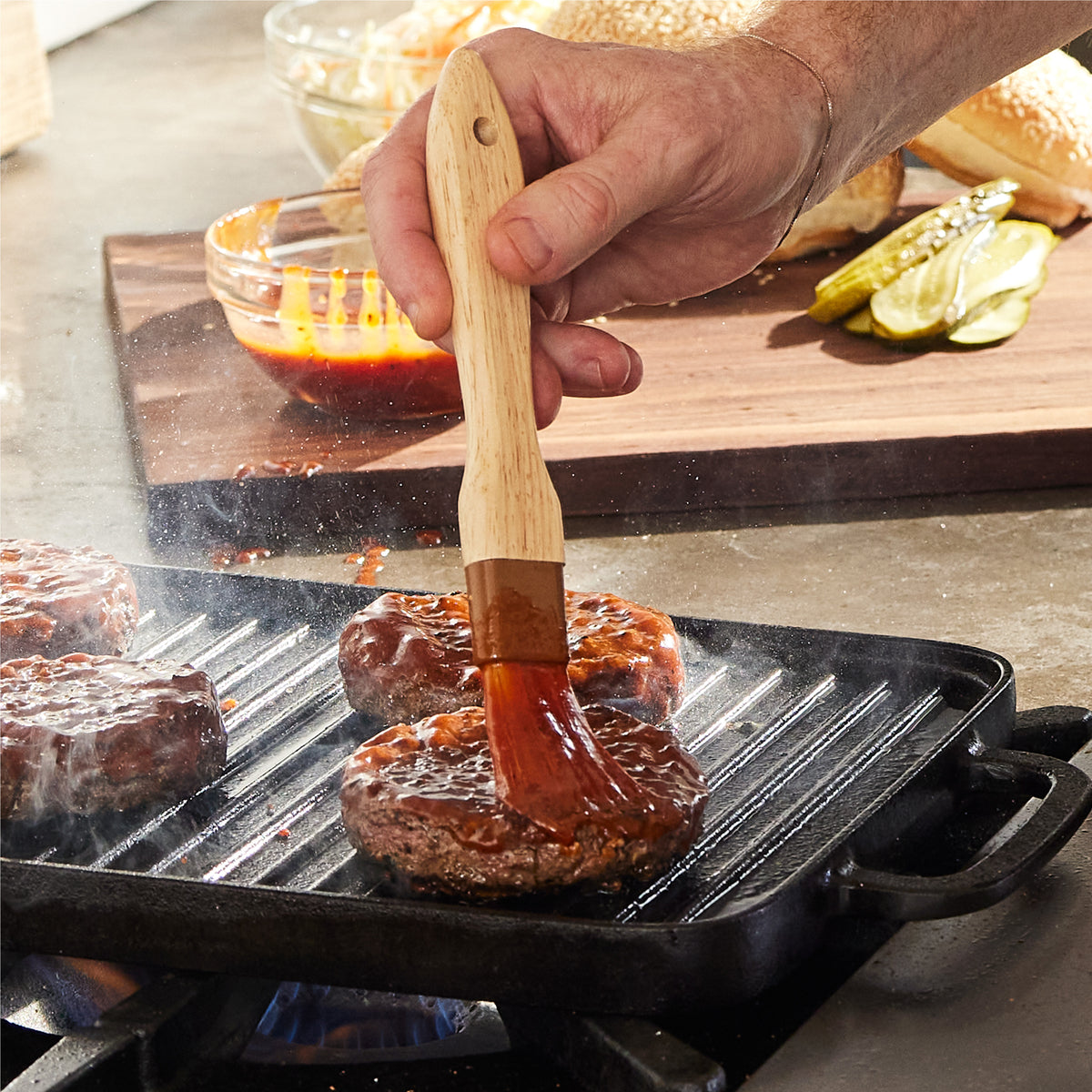 Bobby Flay by GreenPan 9.5 x 16.5 Inch Reversible Cast Iron Grill Griddle - Perfect for Indoor & Outdoor Cooking, BBQ, Camping, and Backyard Grilling