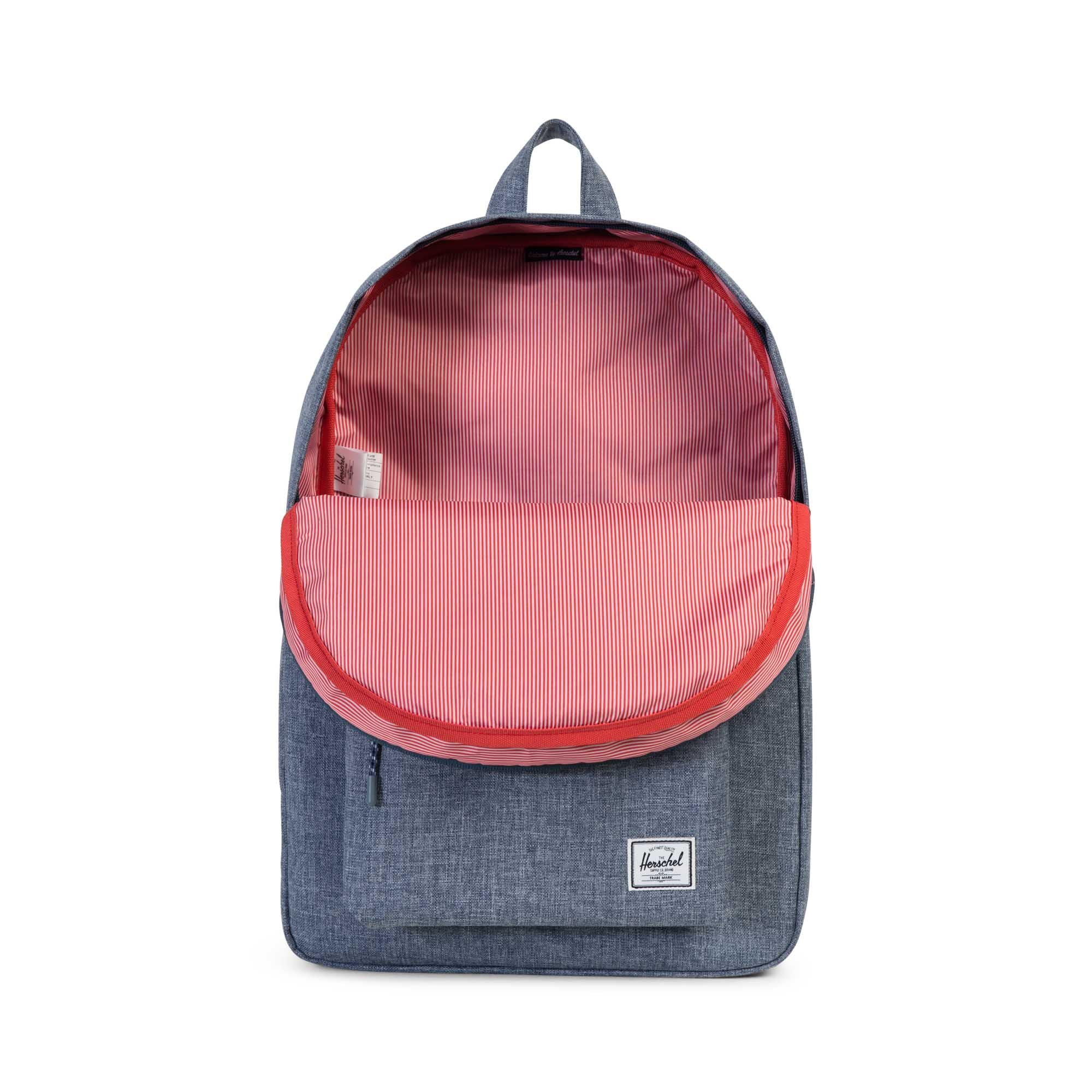 Herschel Classic Backpack - Dark Chambray Crosshatch Design | Water-Resistant Laptop Backpack for School, Work & Travel | Stylish Daypack for Men & Women