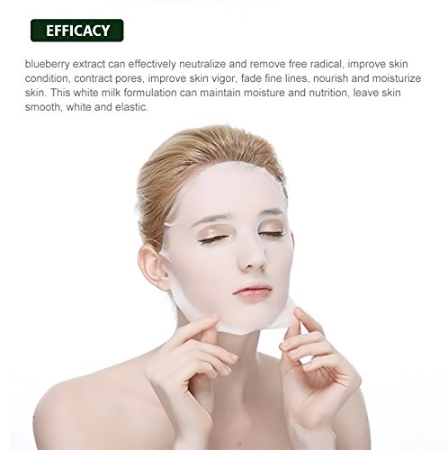 Blueberry Facial Mask with Natural Extract - Anti-Aging Sheet Mask for Fine Lines & Skin Repair | Hydrating & Nourishing Skincare for Women & Men | Pack of 6 | Perfect for Daily Routine, Spa Night & Travel