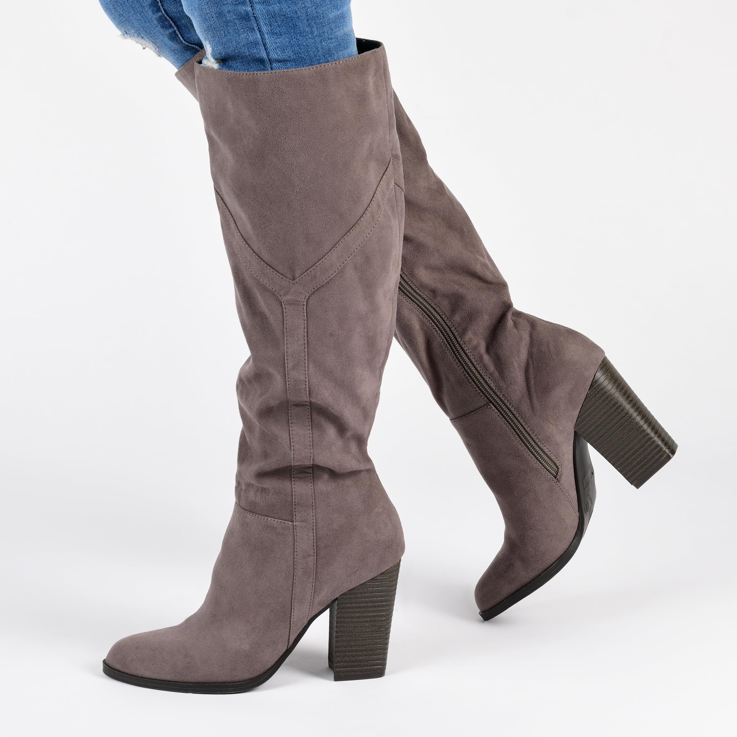 JC JOURNEE COLLECTION Women's Knee High Boots - Comfortable Winter Riding Boots with Side Zipper, Waterproof & Warm for Snow, Rain, Work & Casual Outfits