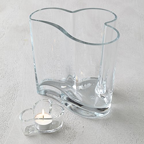 Nuvola Vase - 11.4 Inch (29 cm) Modern Glass Flower Vase for Home Decor, Wedding Centerpieces & Tabletop Arrangements