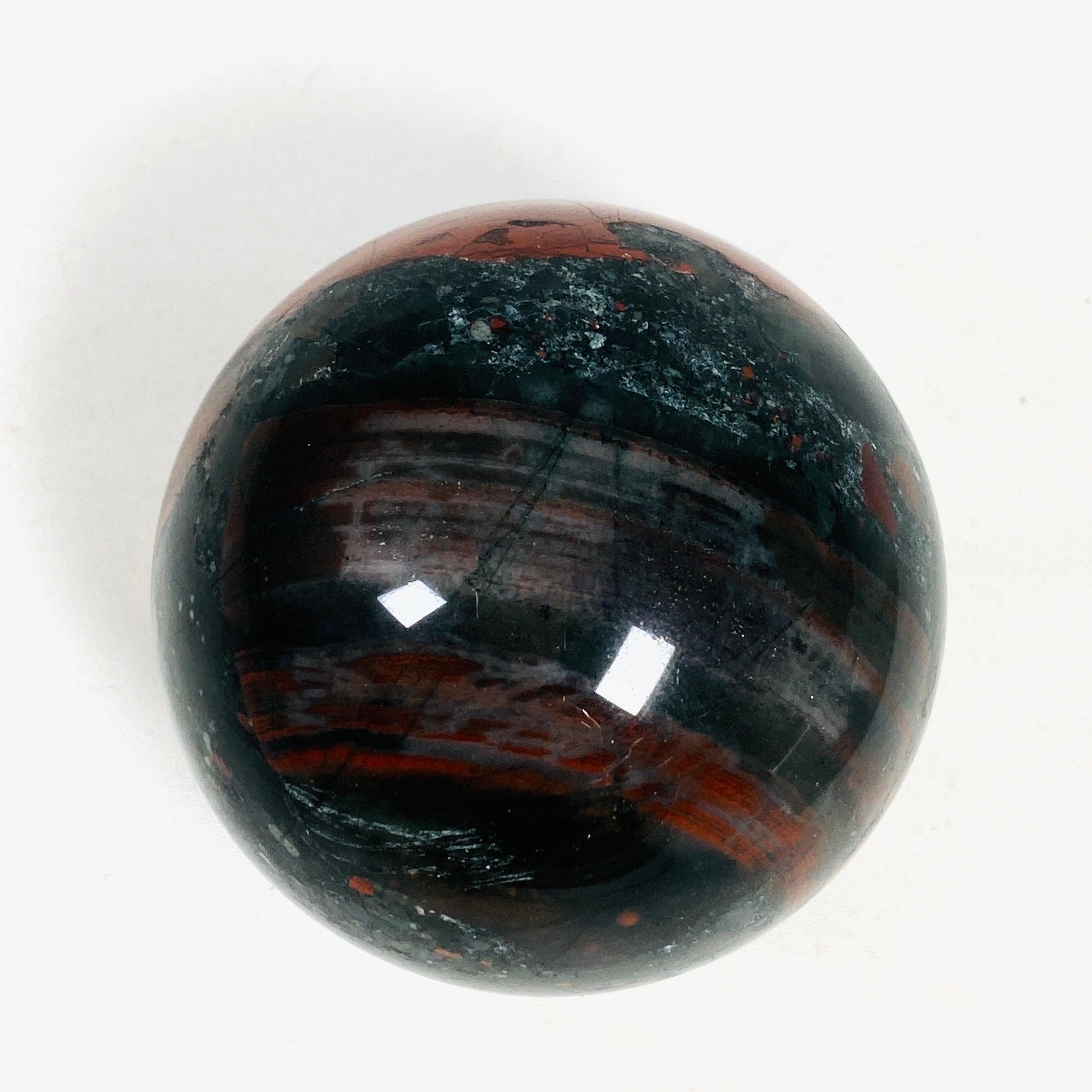African Bloodstone Sphere ABS 5 - Natural Healing Crystal Ball for Meditation, Chakra Balancing & Home Decor - Perfect for Yoga, Reiki & Spiritual Gifts