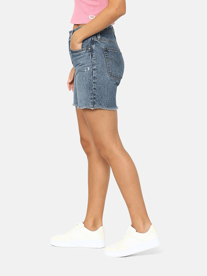 Levi's Women's 501 Mid Thigh Denim Shorts - Classic Fit, High Waist, Vintage Wash | Perfect for Summer Outfits, Casual Wear & Beach Vacations