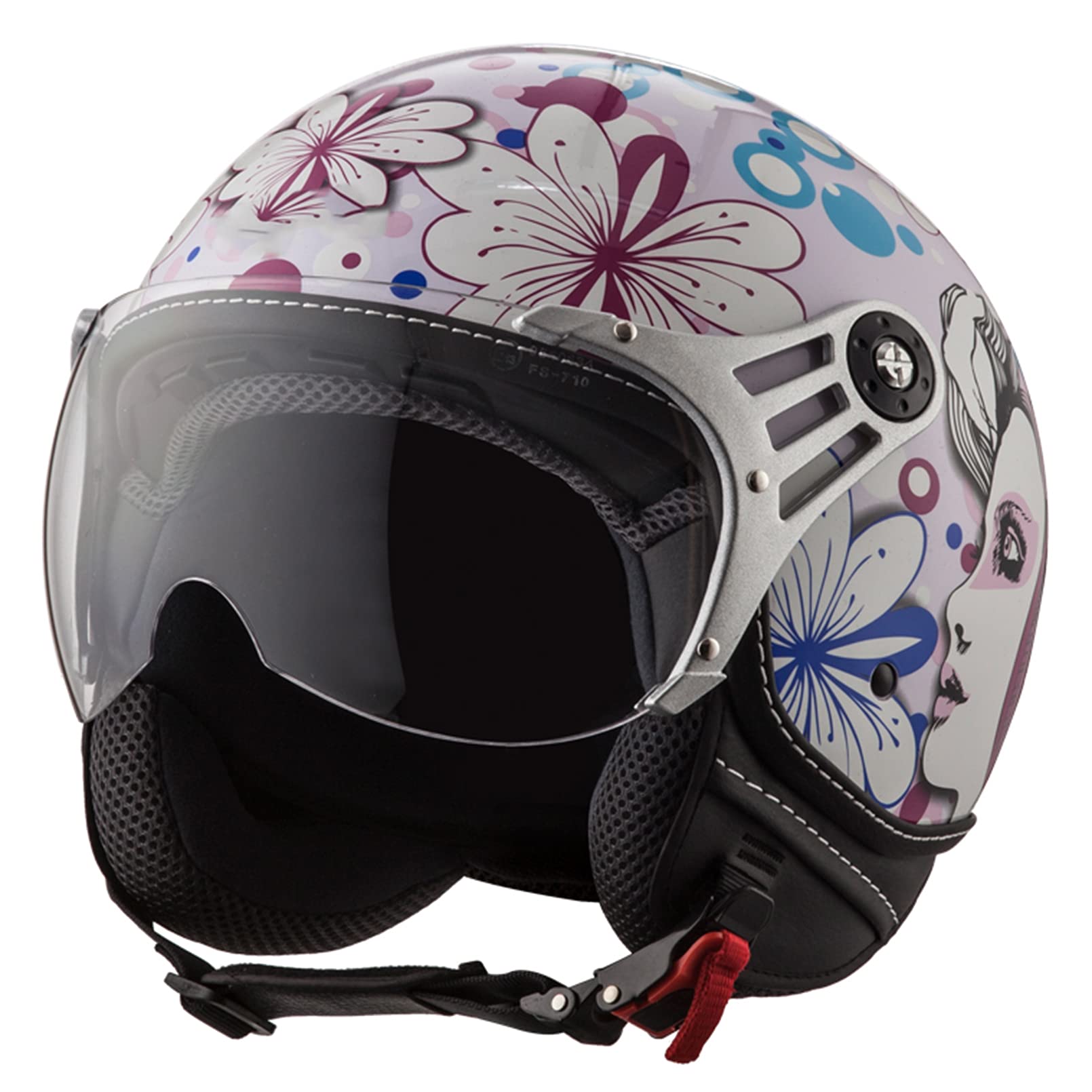 Vintage 3/4 Open Face Motorcycle Helmet for Men & Women - DOT/ECE Approved Retro Half Helmet with Sun Visor - Perfect for Cruiser, Chopper, Scooter & Street Riding