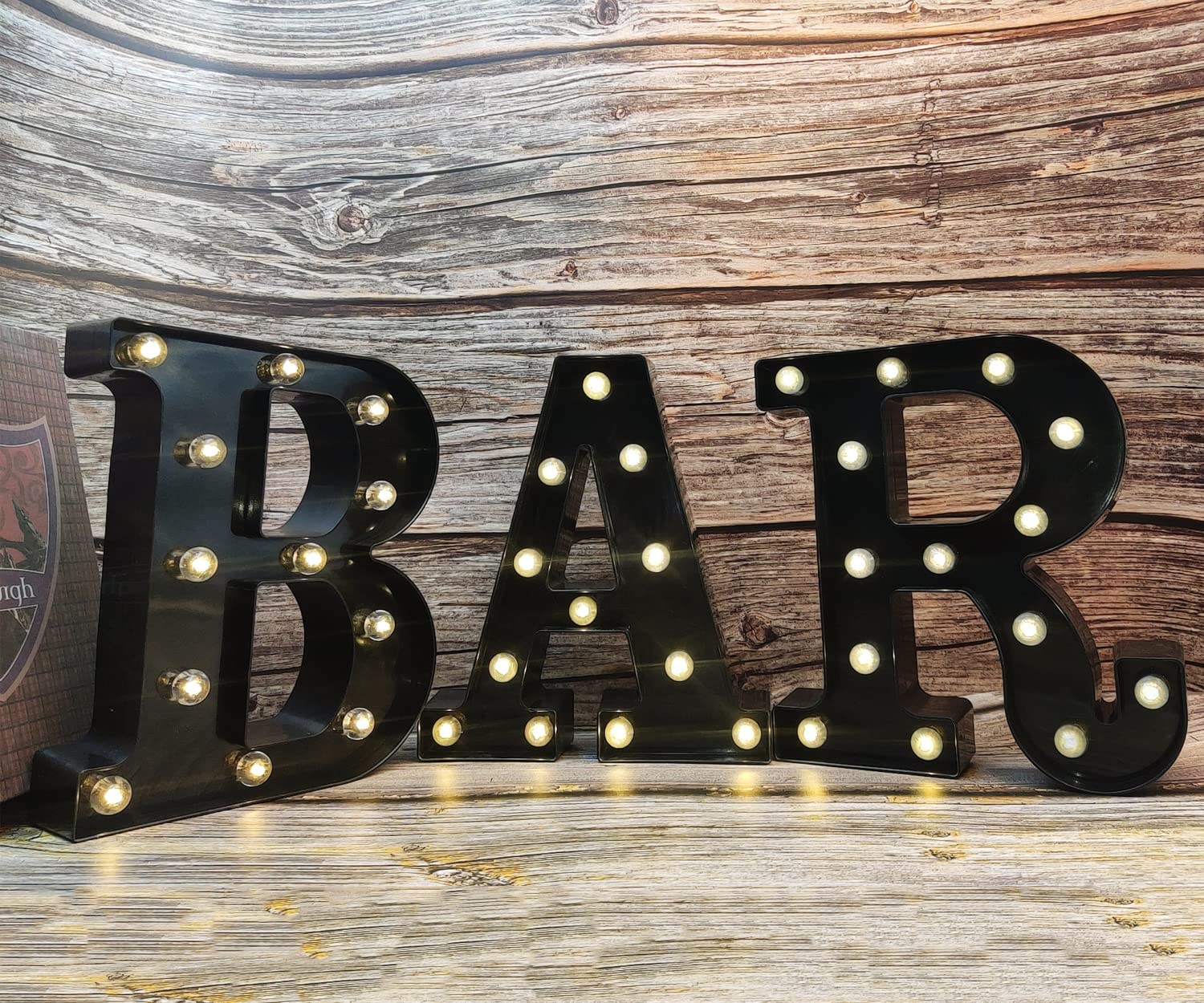 Black LED Alphabet Marquee Letter B - Battery Powered Diamond Bulb Light Up Letters for Wedding, Birthday, Christmas Decorations - Perfect for Home Bar, Party Lighting & Night Light Displays