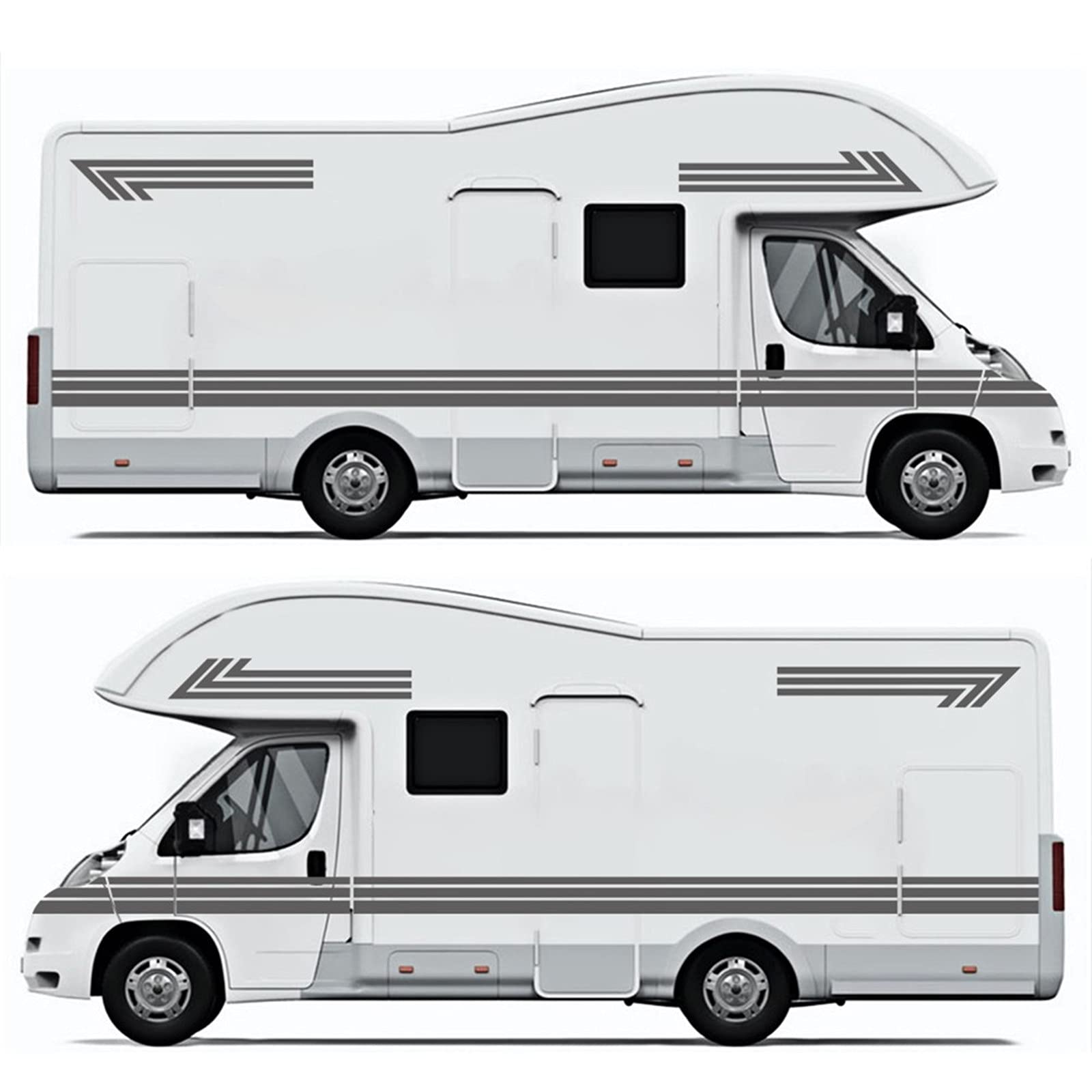 5Pcs Large Vinyl Car Decals Kit - Motorhome, Camper Van, Trailer, RV Stripes & Graphics Stickers (Dark Gray) - Perfect for Customizing Vehicles & Adding Personal Style