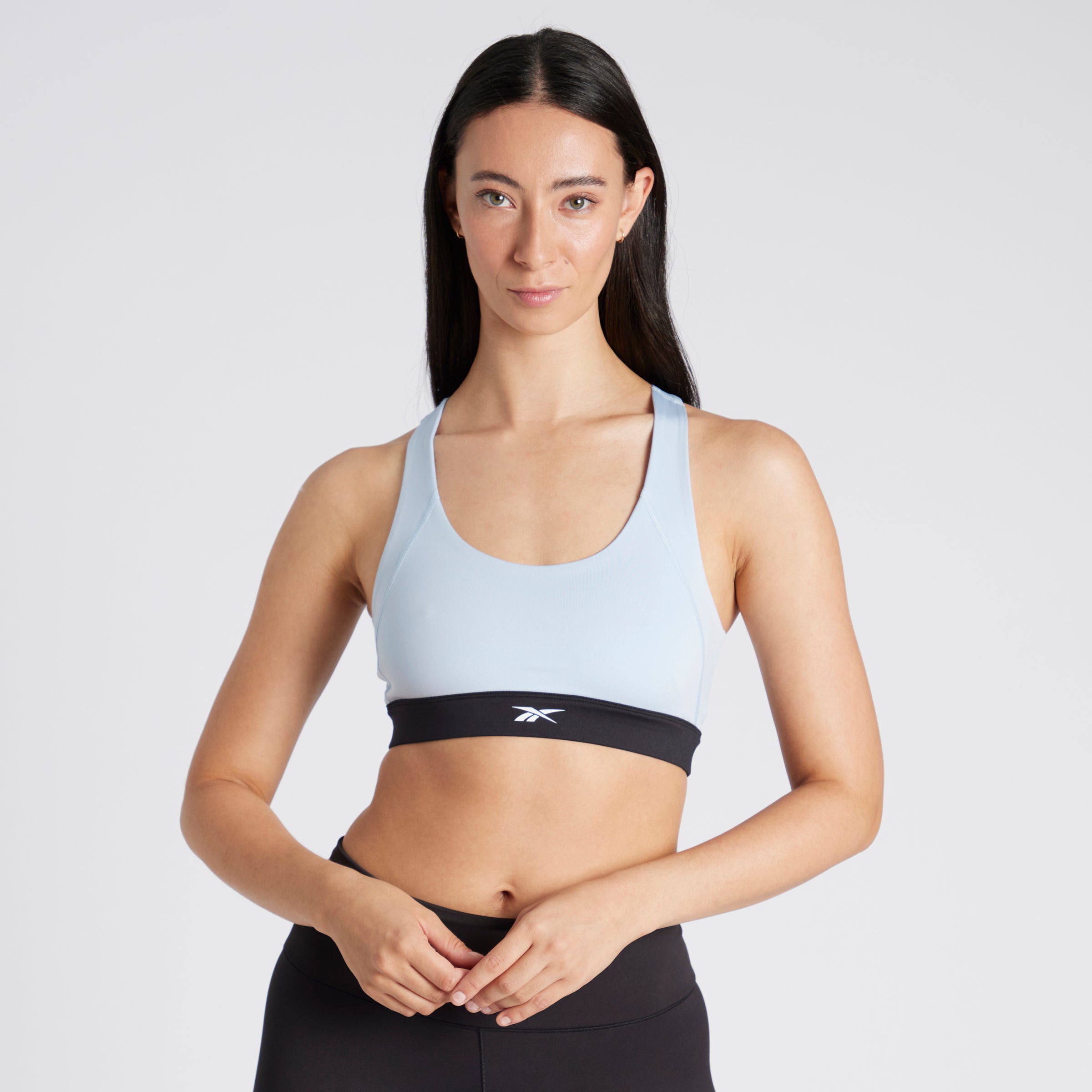 Id Train Racer Bra Pale Blue - Women's Athletic Sports Bra for Running & Workouts - Comfortable Support for Active Lifestyles