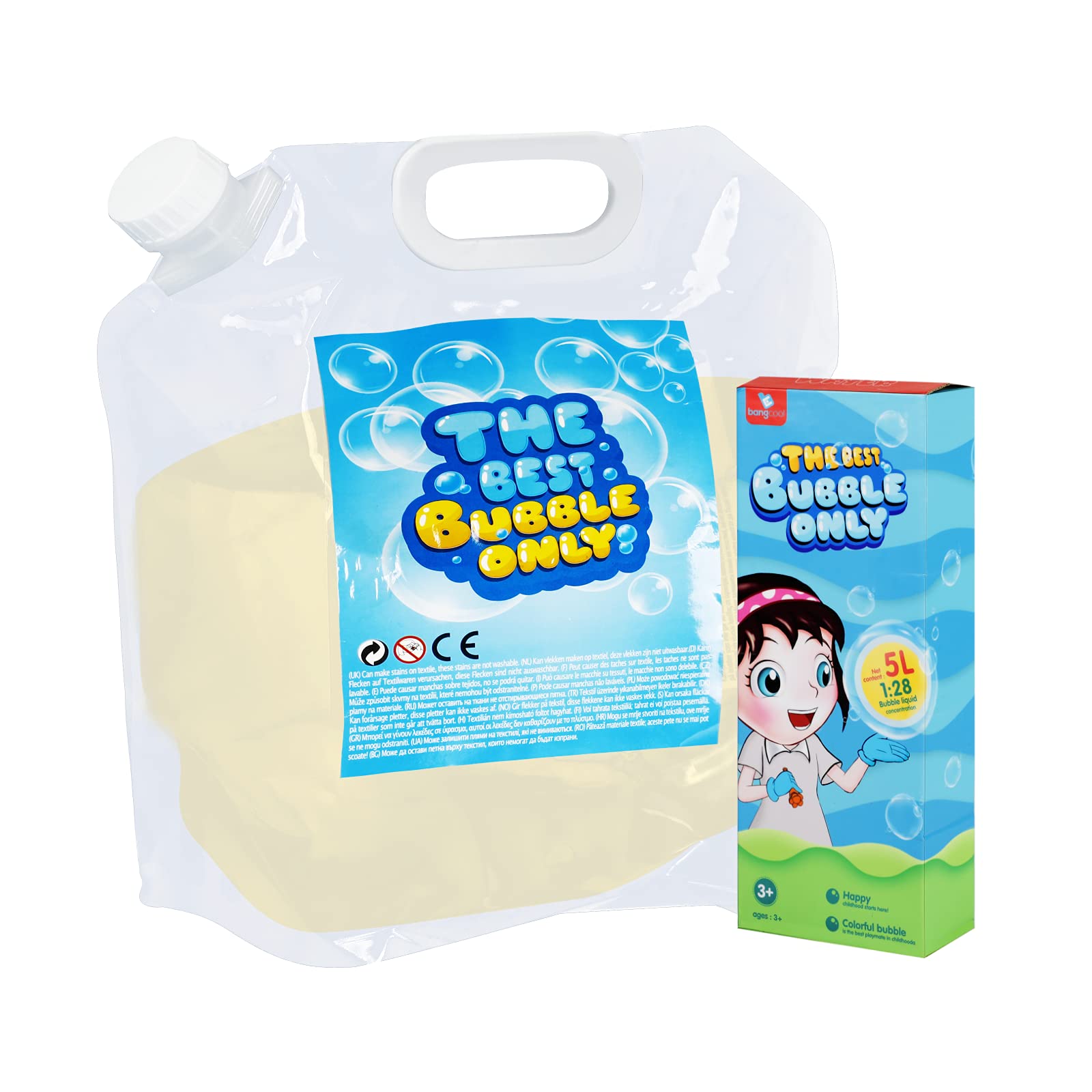 **1.3 Gallon Bubble Solution Refill Concentrate - Non-Toxic Big Bubble Mix for Bubble Wands, Machines & Toys | Outdoor Play, Kids Party, Wedding Activity (Safe for Toddlers & Babies)**    *(Use Cases: Birthday celebrations, park playdates, backyard fun, summer activities, wedding entertainment, baby showers, and outdoor festivals.)*