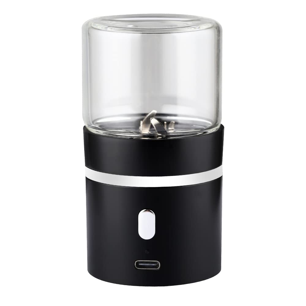 Premium Electric Herb Grinder - USB Rechargeable with 1.7oz Glass Chamber | Portable & Efficient for Herbs, Spices & Tea Leaves | Perfect for Travel, Camping & Home Use