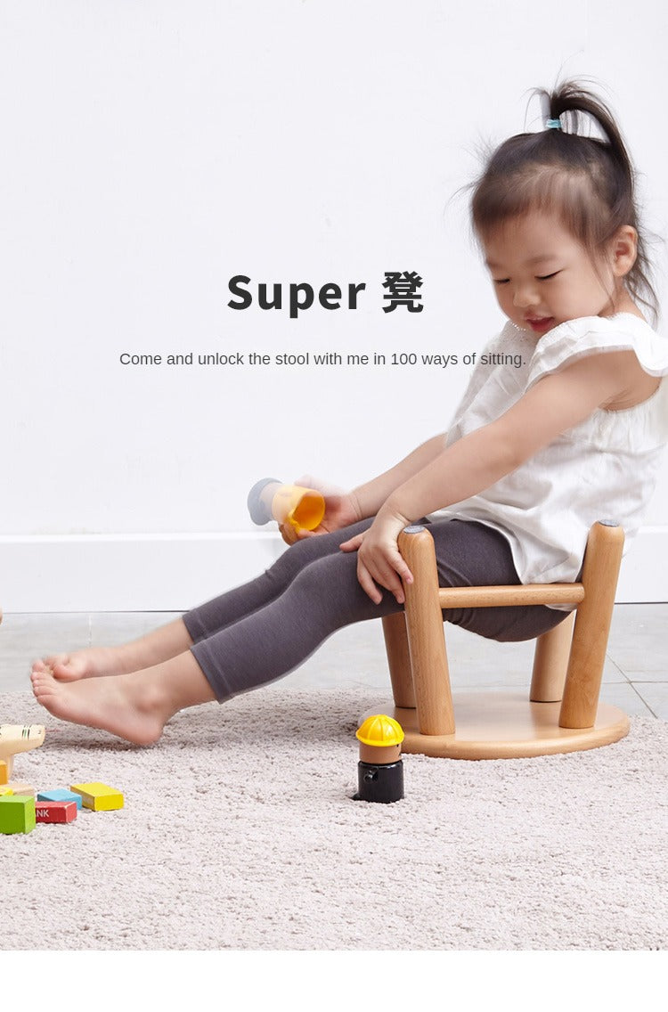 Solid Oak and Beech Wood Small Stool - Handcrafted Wooden Footstool, Side Table or Decorative Accent for Living Room, Bedroom, Nursery