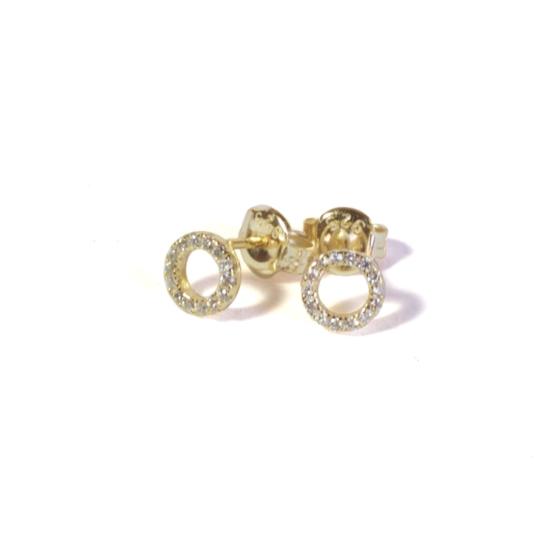 Sparkle Open Circle Stud Earrings for Women - Trendy Gold Hoop Earrings for Everyday Wear, Party & Gift Giving