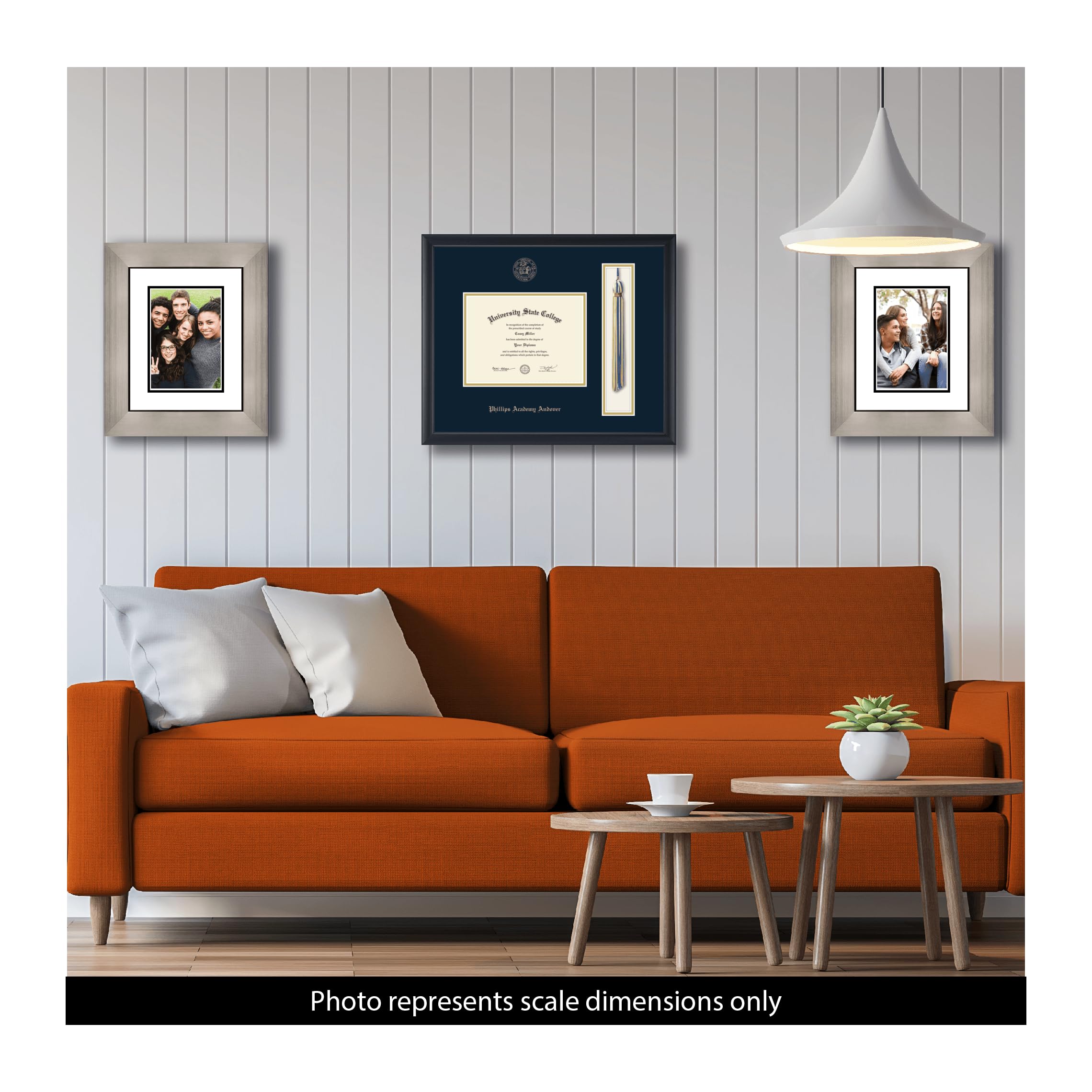 Phillips Academy Andover 8x6 Inch Diploma Frame - Gold Embossed Tassel & Cord Display for High School Graduation - Black Wood Frame with Navy & Gold Mat - Perfect for Wall Display & Graduation Gifts