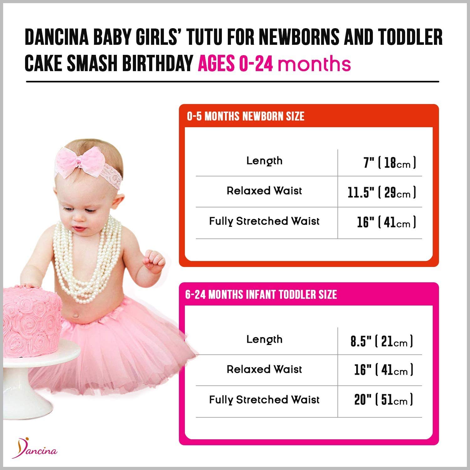 Dancina Classic Tutu Skirts for Girls - Ballet Dance Skirts for Baby, Toddler & Kids Ages 0-13 Years | Perfect for Ballet Recitals, Dance Classes & Birthday Parties