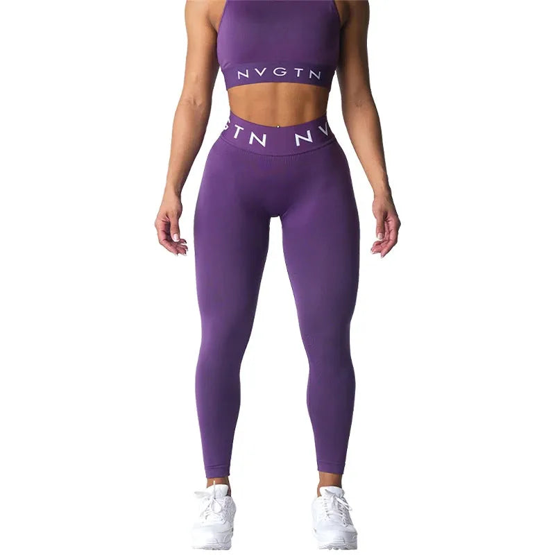 NVGTN Seamless High-Waisted Leggings for Women - Stretchy Spandex Yoga Pants with Hip Lift Design, Breathable Workout Tights for Running, Gym & Lounge Wear