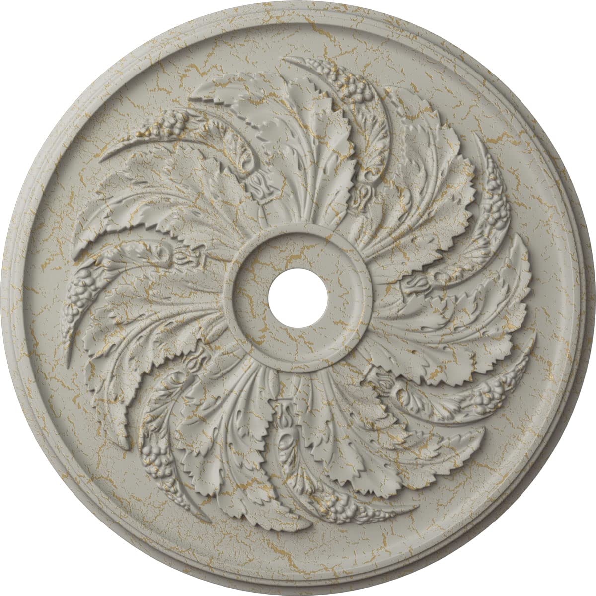 Ekena Millwork CM42SKPCC 42-inch Hand-Painted Ceiling Medallion - Crackle Cream Finish, Fits 9