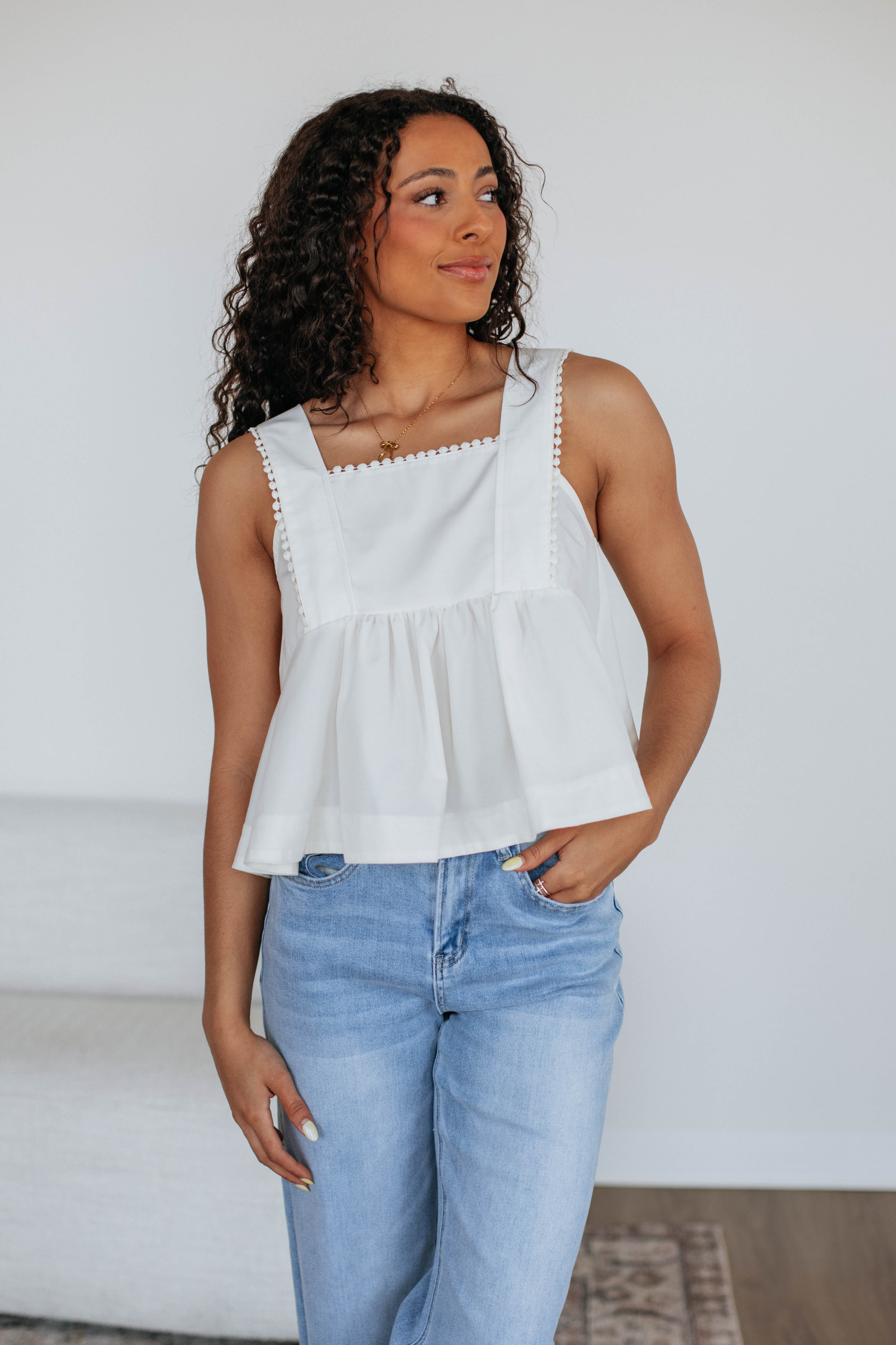 Janine Babydoll Tank Top - Ivory Lace Women's Sleepwear & Loungewear for Comfortable Nights & Relaxing at Home