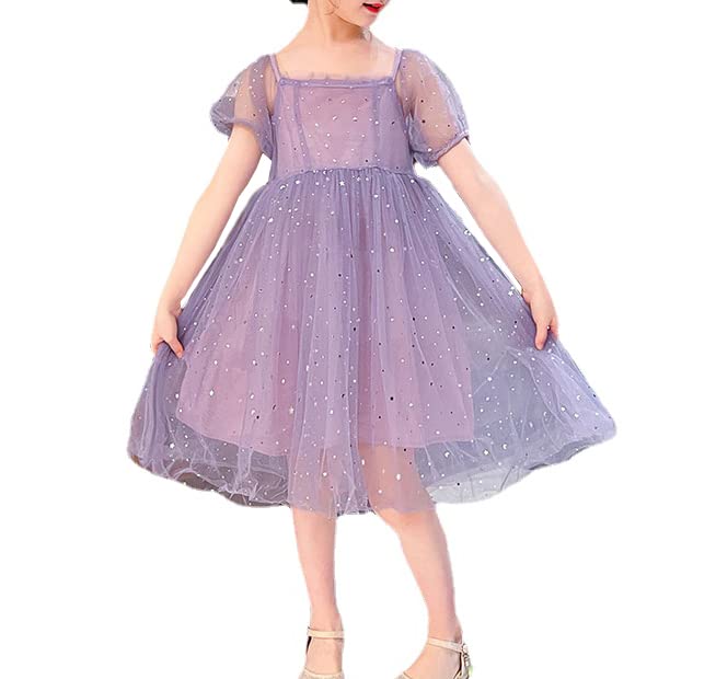 **Princess Tulle Dress for Girls 5-12 Years - Sleeveless Summer Casual Dress for Parties, Playdates & Special Occasions**