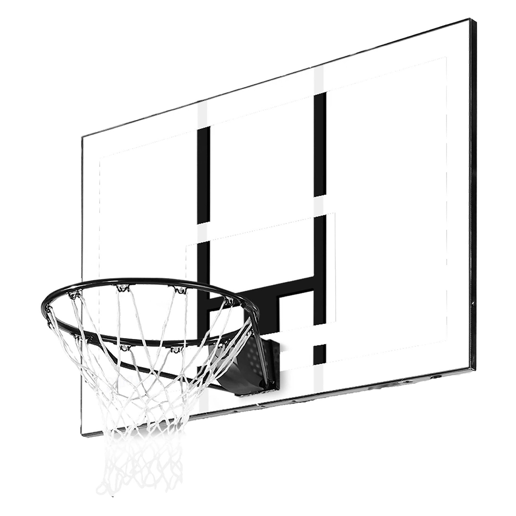 48 Inch Acrylic Basketball Backboard with Mounting Bracket - Professional Rim Combo for Indoor/Outdoor Court Installation