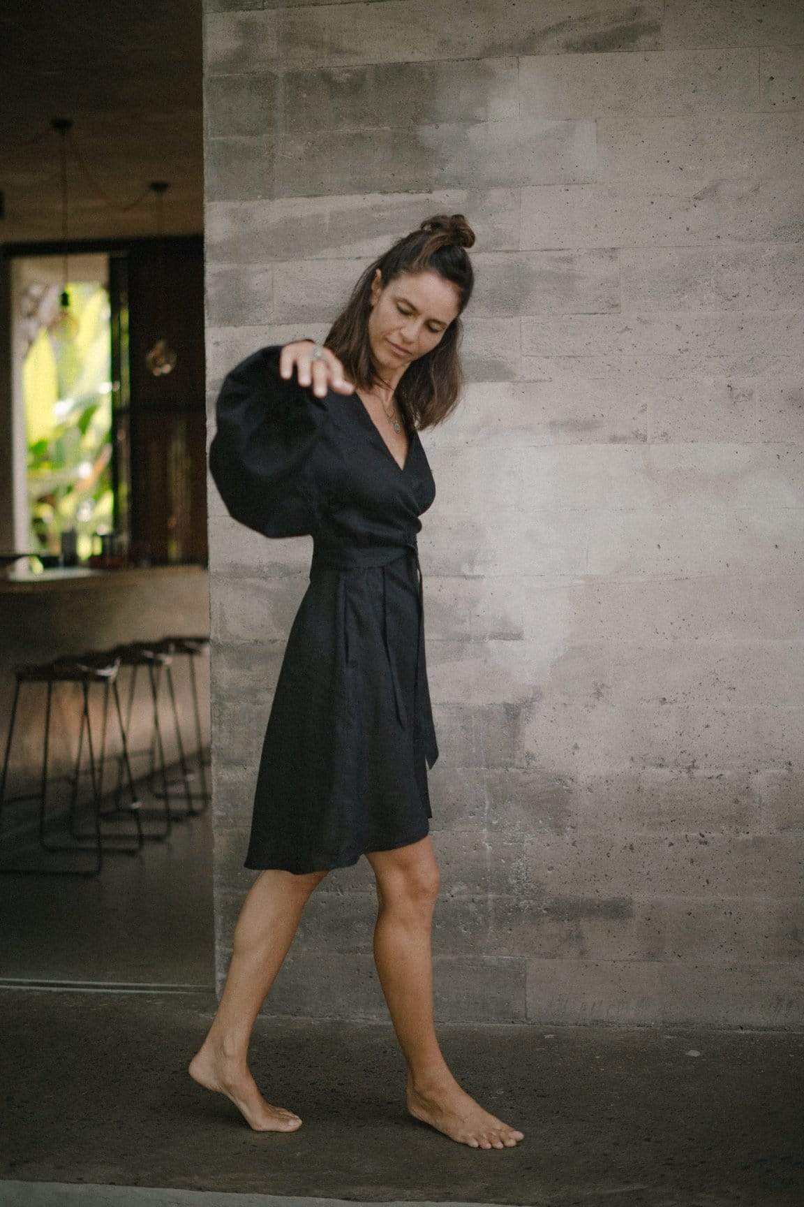 Sukee Black Linen Dress for Women - Summer Casual & Beach Wear - Comfortable & Breathable Outfit for Travel, Vacation, and Everyday Style