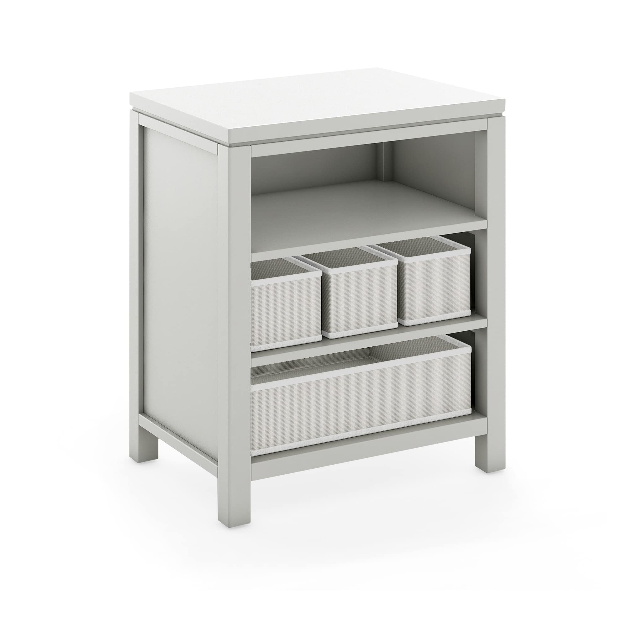 Martha Stewart Crafting Kids' Open Storage Shelf - Gray Wooden Organizer with Bins for Art Supplies, Toys & School Supplies | Perfect for Bedroom, Playroom & Classroom Organization