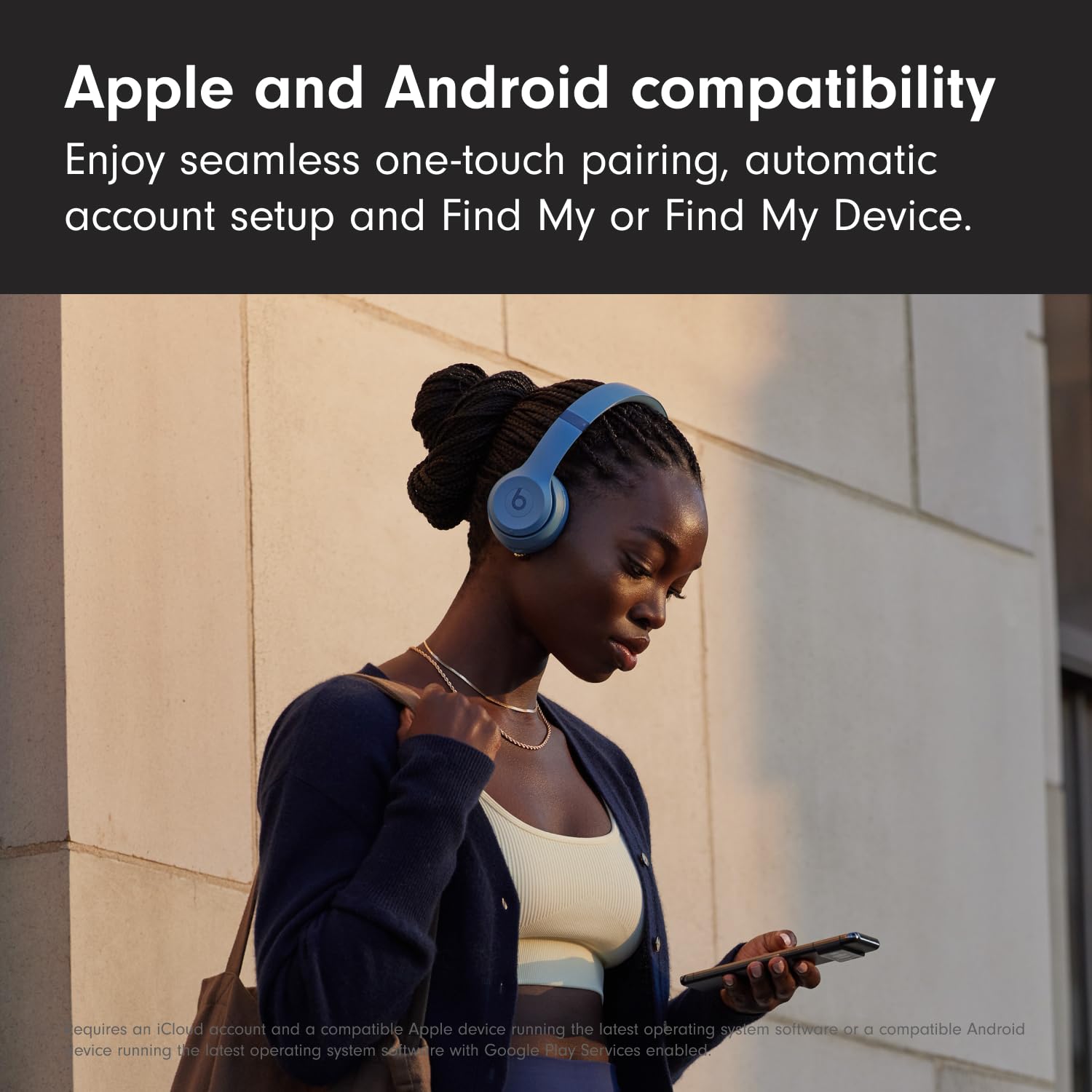 Beats Solo 4 Wireless Bluetooth On-Ear Headphones - 50H Battery, Apple & Android Compatible, Noise Isolation - Slate Blue - Perfect for Travel, Workouts & Commuting