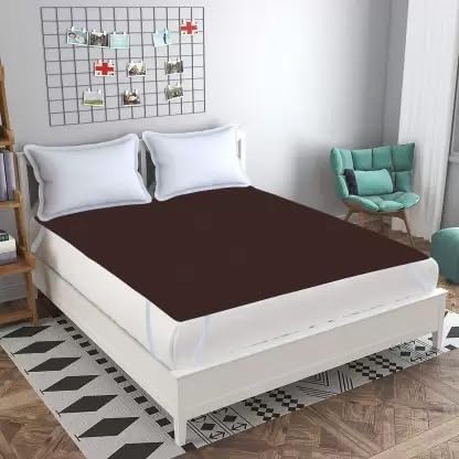 PRIMAH Waterproof PVC Baby Bed Protector Mat - 72x75 Inch Brown Plastic Sheet for Double Bed, Mattress Cover & Rubber Sheet | Ideal for Toddlers, Kids & Bedwetting Protection