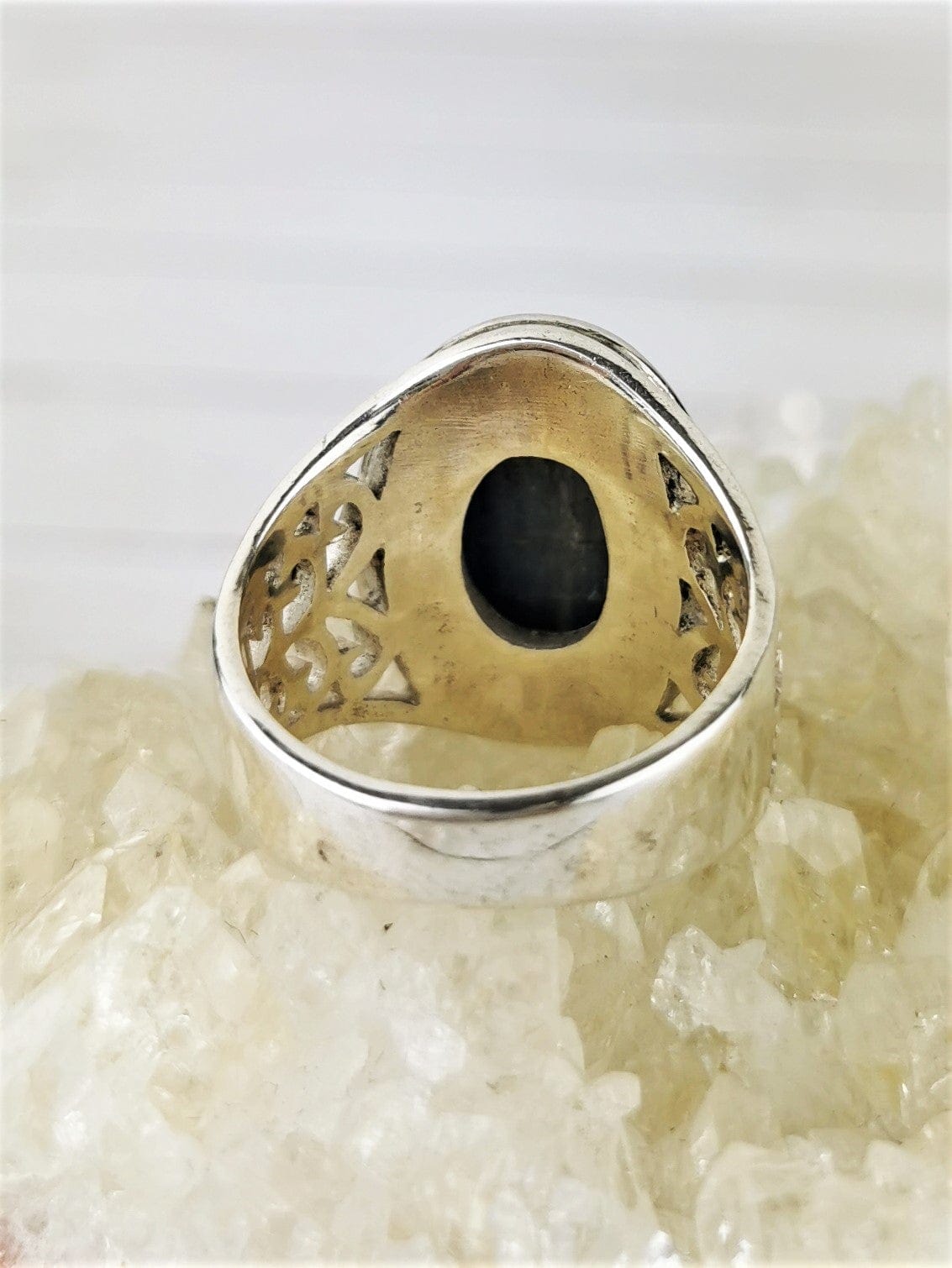 Blue Kyanite Ring for Women - Size 6.75 Sterling Silver Healing Crystal Jewelry - Perfect for Meditation, Energy Healing & Spiritual Gifts