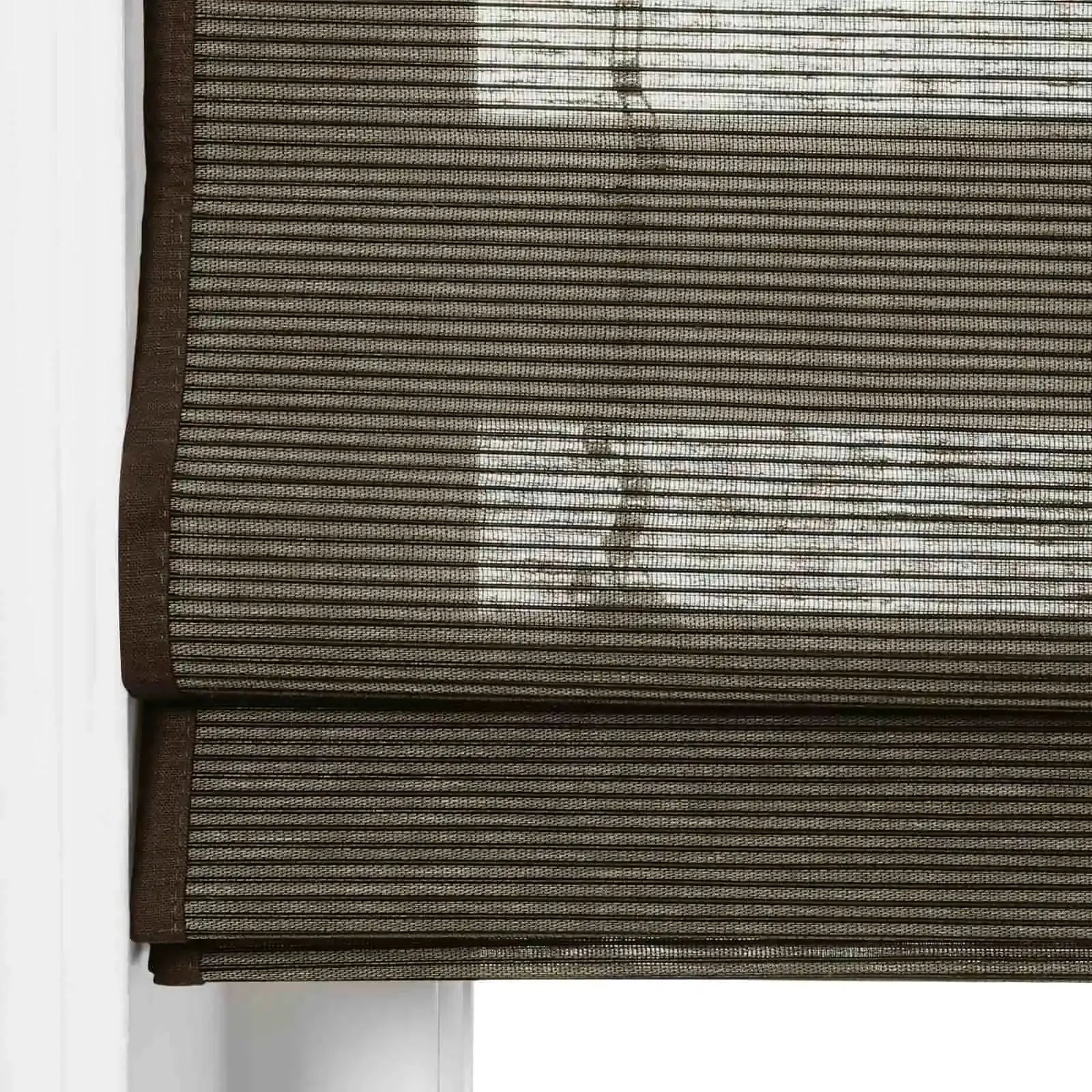 Rae Natural Flax Bamboo Woven Window Shade | Blackout Roller Blind for Privacy & Light Control | Perfect for Bedroom, Living Room & Office