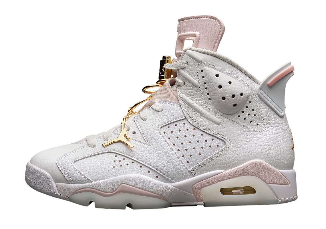 Women's Air Jordan 6 Retro DH9696-100 Basketball Shoes - Gold Hoops Colorway - Size 12W for Women - Perfect for Streetwear, Sneaker Collection & Casual Sports Fashion