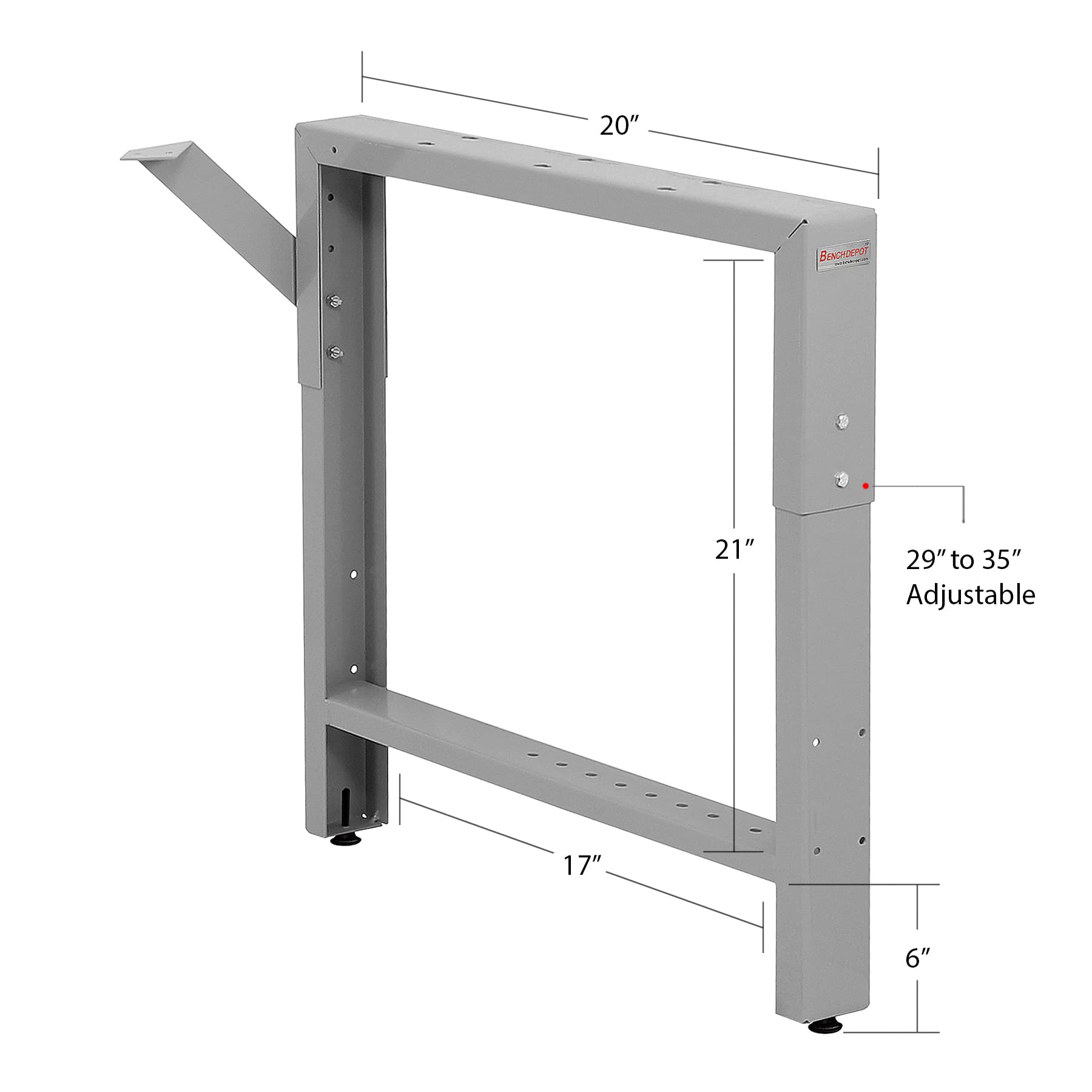 BenchPro Adjustable Height Garage Workbench Frame - 3 Legs, 20