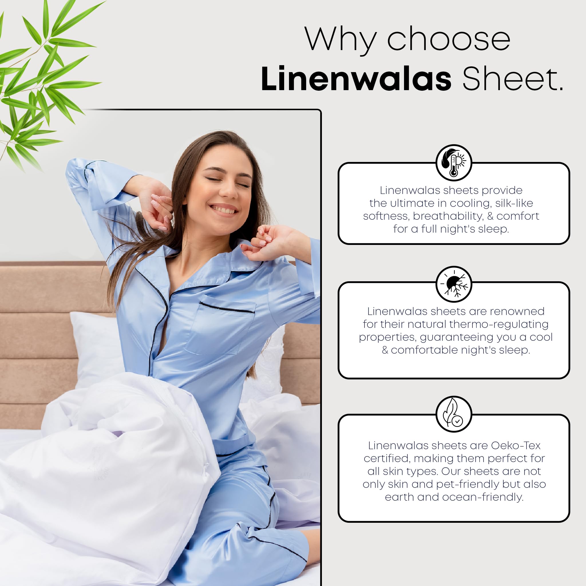 Premium Bamboo Viscose Fitted Sheet for Queen Size Bed – 16