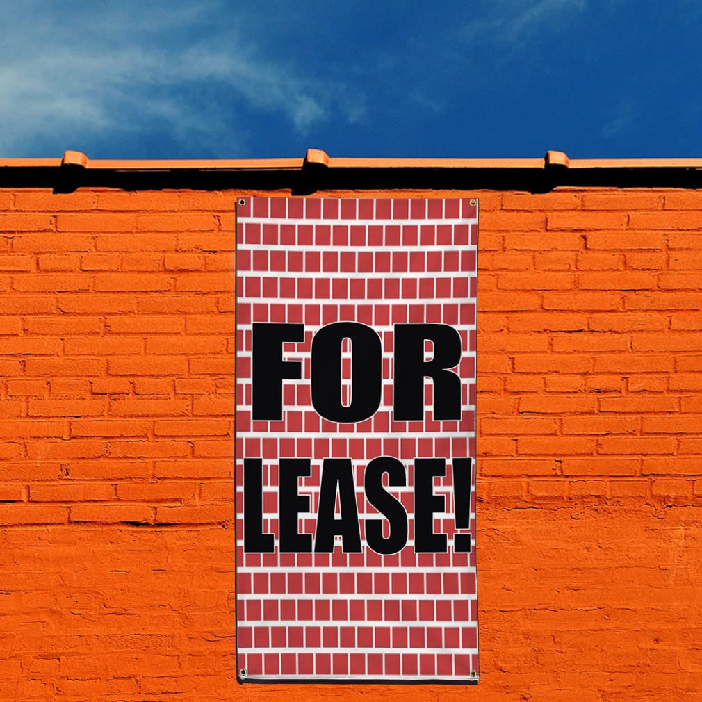 Vertical Vinyl Banner - Durable Weatherproof Outdoor Sign (144x60 Inches) with 10 Grommets - Lease Pattern Blue for Business, Industrial & Yard Use - Perfect for Storefronts, Construction Sites & Event Advertising