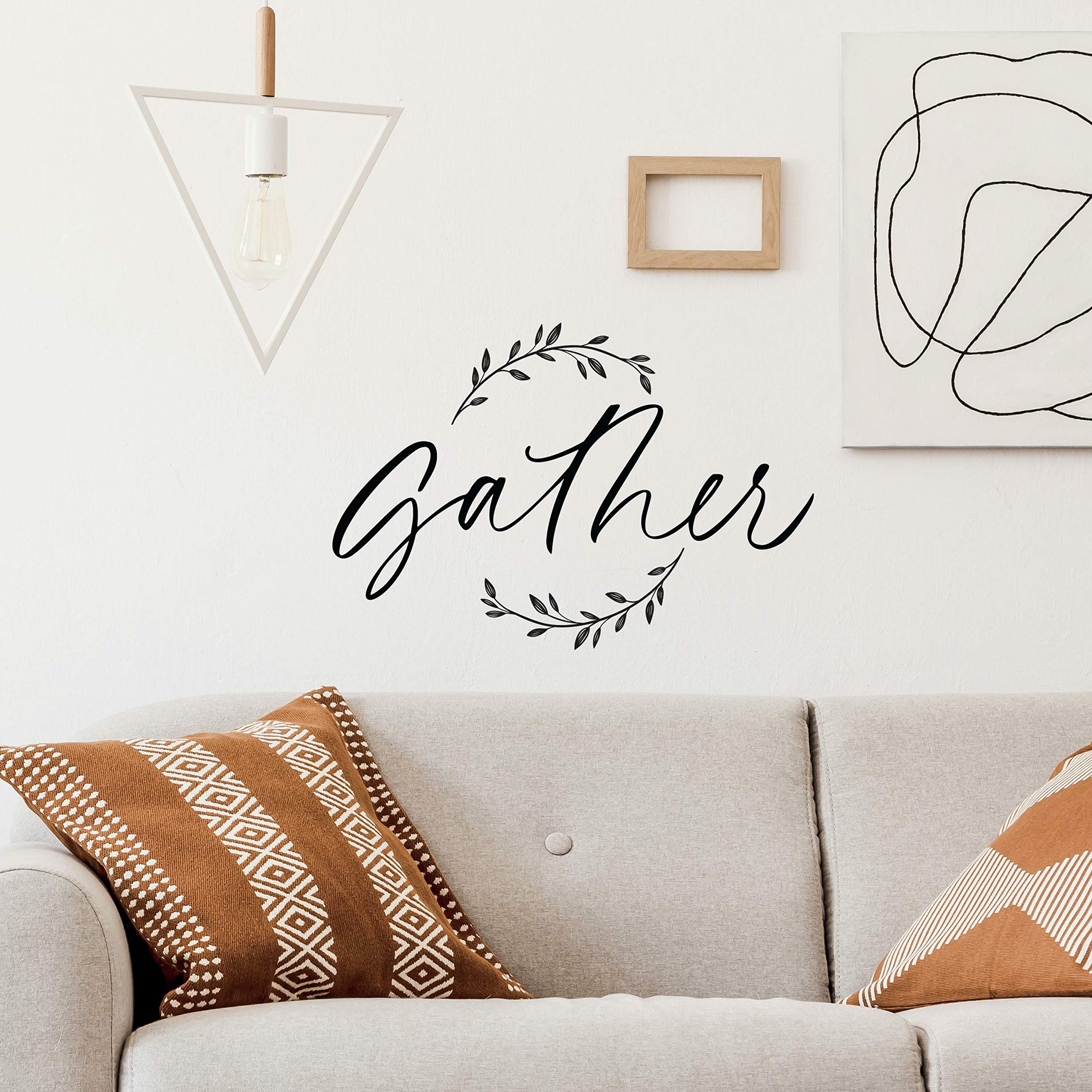 Farmhouse Gather Peel and Stick Wall Decals - Black | Removable Wall Stickers for Home Decor | Perfect for Living Room, Bedroom, Nursery & Office