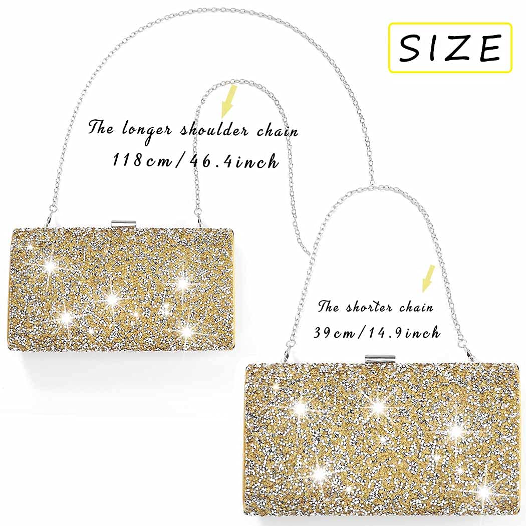 ELABEST Glitter Evening Clutch Bag for Women - Double Sided Diamond Crossbody Purse - Perfect for Wedding, Party & Special Occasions