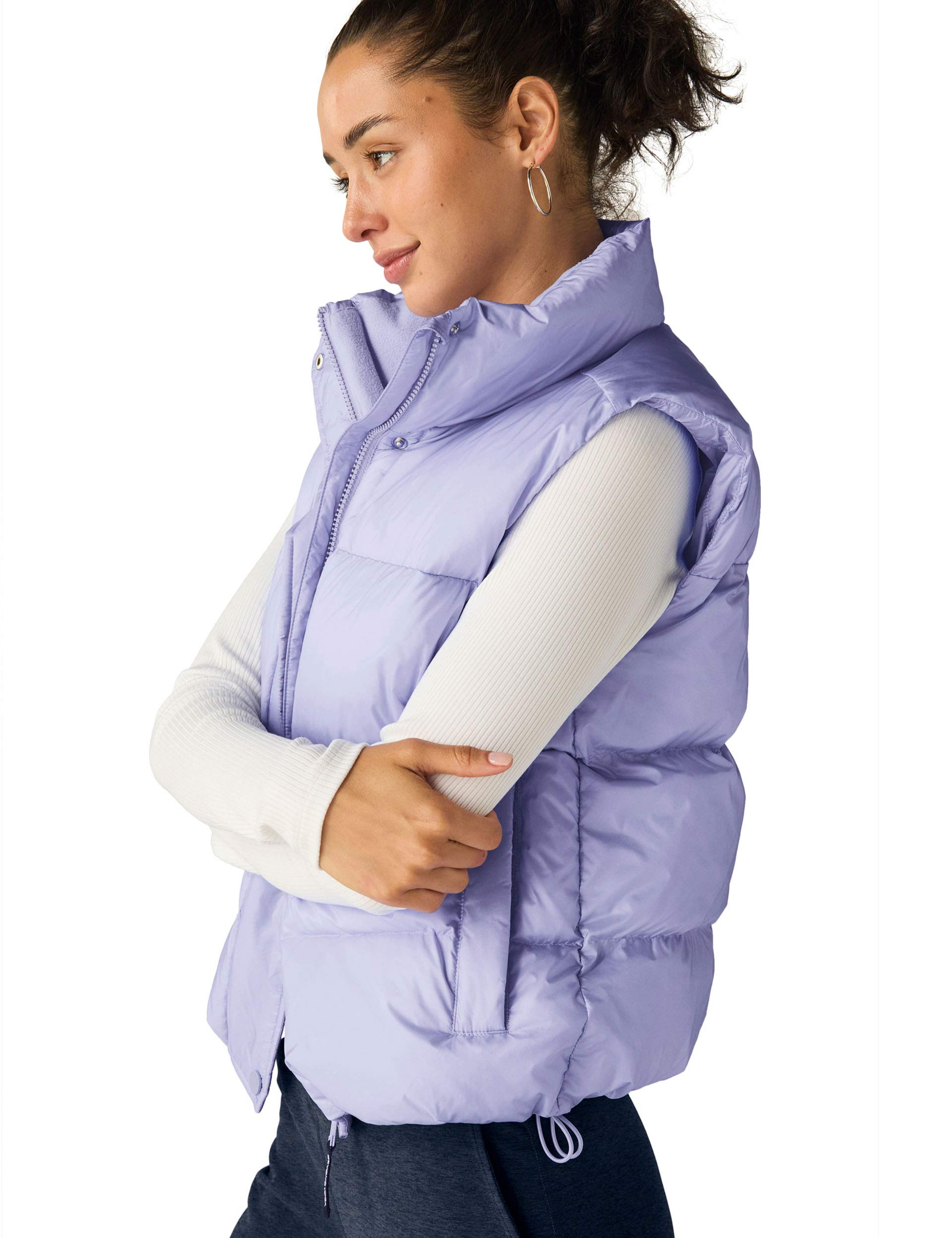 Big Cozy Puffer Vest for Women - Blue Frost Winter Jacket | Warm Quilted Down Alternative Vest for Outdoor Activities, Hiking & Casual Wear