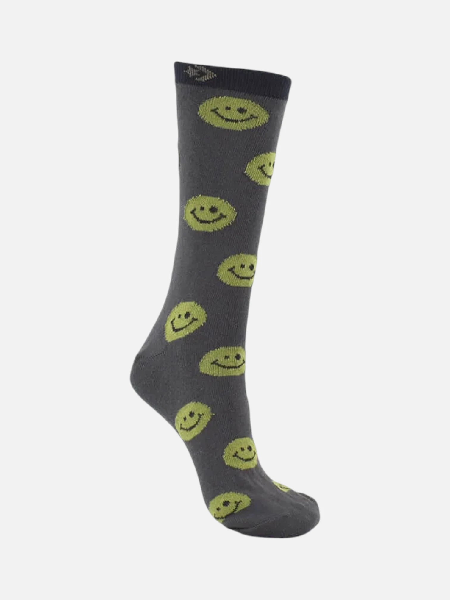 Converse Smiley Face Socks - Dark Gray Unisex Crew Socks for Men & Women - Comfortable & Stylish for Casual Wear, Sneakers, and Everyday Outfits