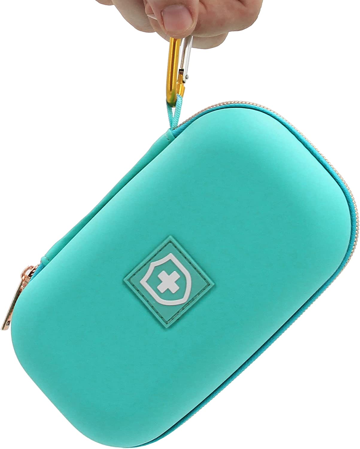 CASEMATIX Turquoise Inhaler Case - Compact Travel Organizer for Asthma & Allergy Essentials - Perfect for Airplane, Gym & Daily Use