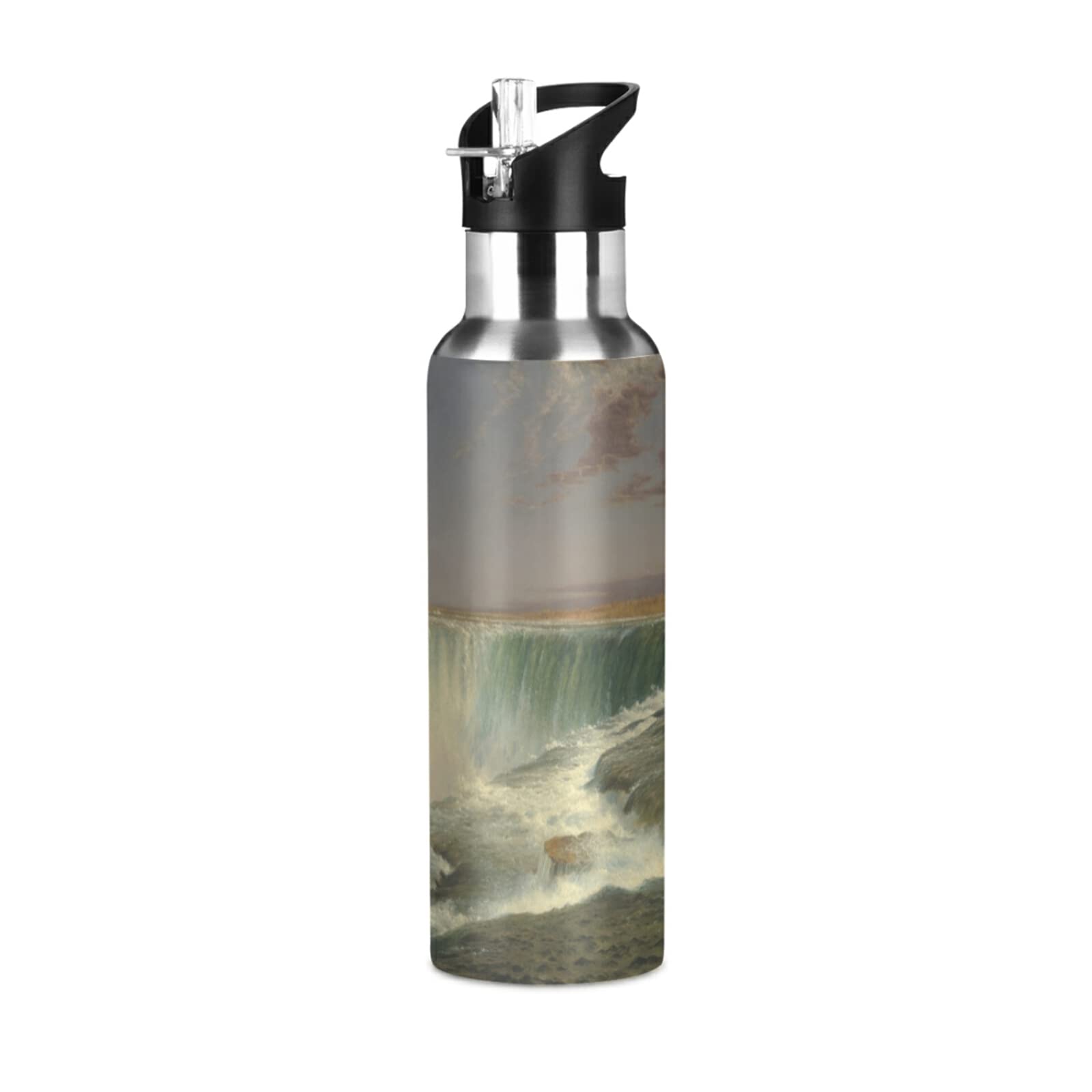 20OZ Stainless Steel Water Bottle with Straw - BPA Free, Leak Proof Sports Water Jug for Gym, Hiking & Outdoor Activities | Perfect for Workouts, Office & Travel | Niagara Falls Inspired Design