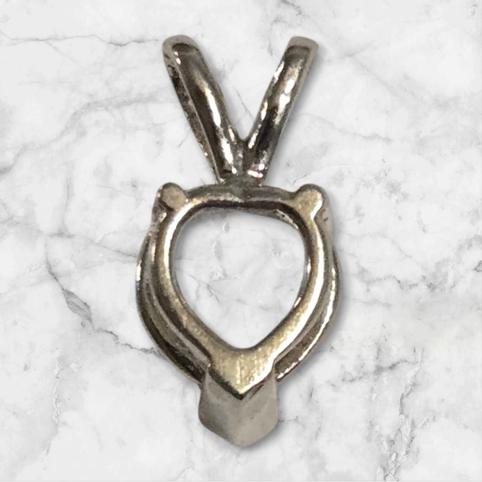 925 Solid Sterling Silver 5mm Heart 3 Prong Pendant Setting - Handcrafted in USA - Perfect for Necklaces, Bracelets & Jewelry Making (161 030/141 030)