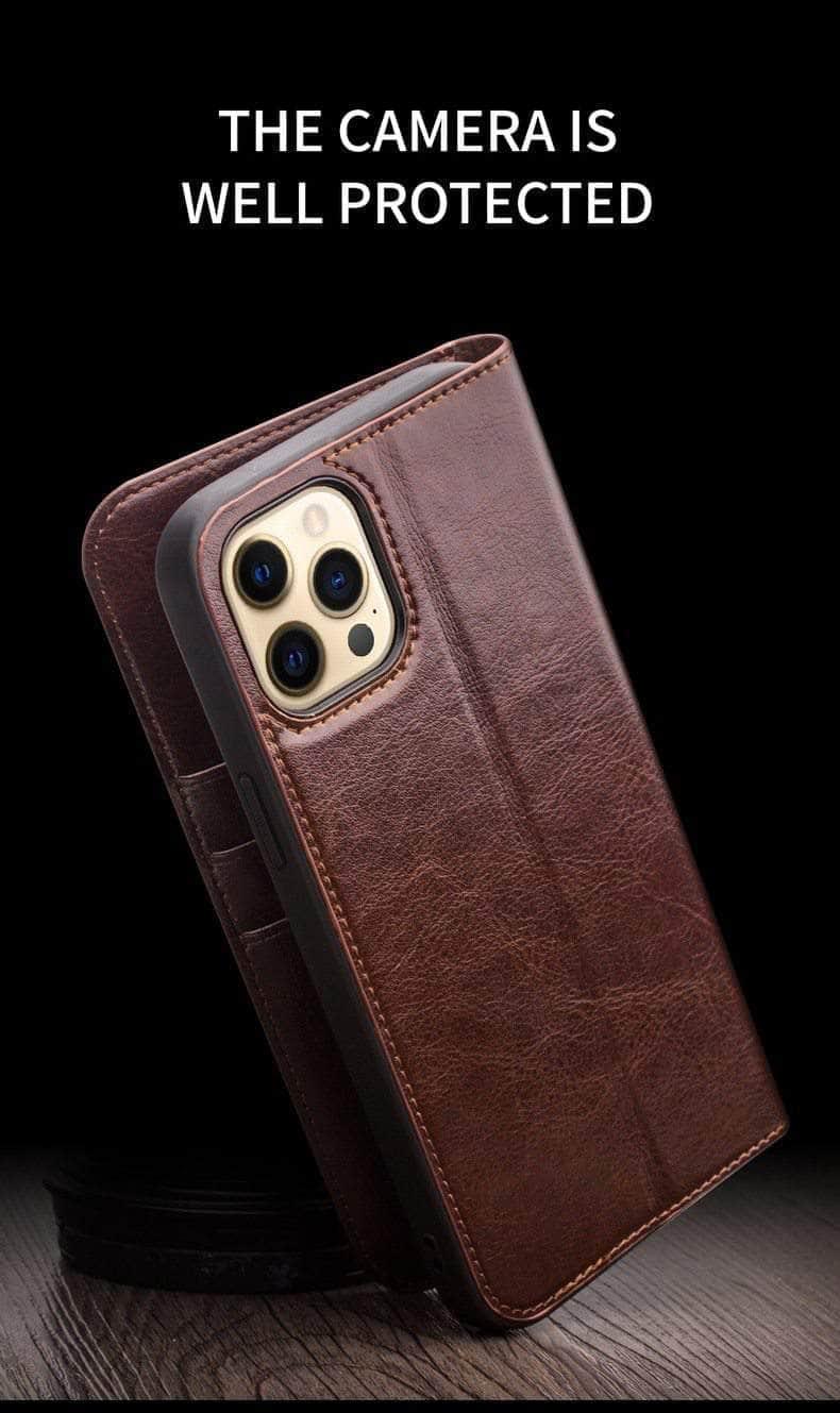 Genuine Leather Case for iPhone 13 Pro Max - Premium Protection & Slim Fit - Perfect for Work, Travel & Everyday Use