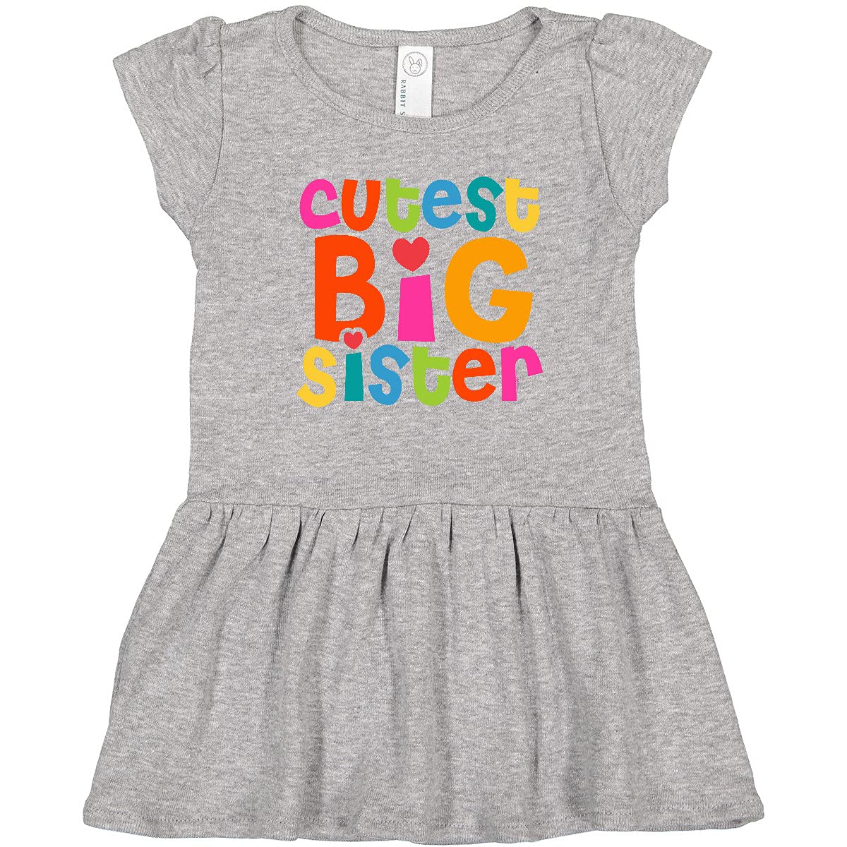 Inktastic Cutest Big Sister Toddler Dress - Adorable Sibling Outfit for Girls, Birthday & Family Photos, Casual Playdates