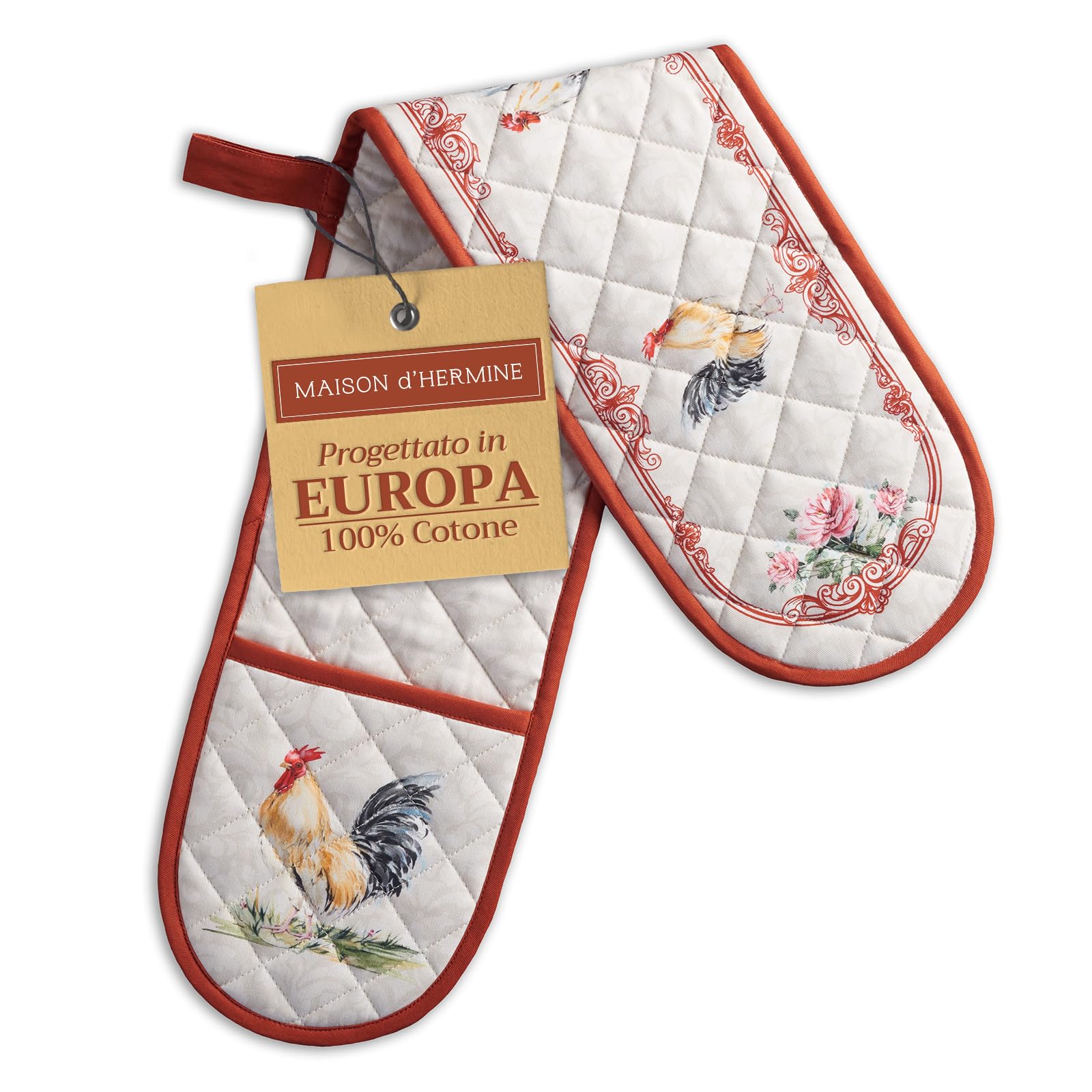 Hermès-Inspired Double Oven Mitts - 100% Cotton 7