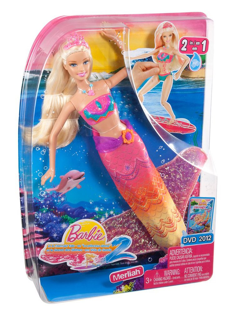 Barbie in A Mermaid Tale 2 Merliah Transforming Doll - Magical Mermaid Toy for Kids with Color-Changing Tail | Perfect for Pretend Play, Birthday Gifts & Collectibles
