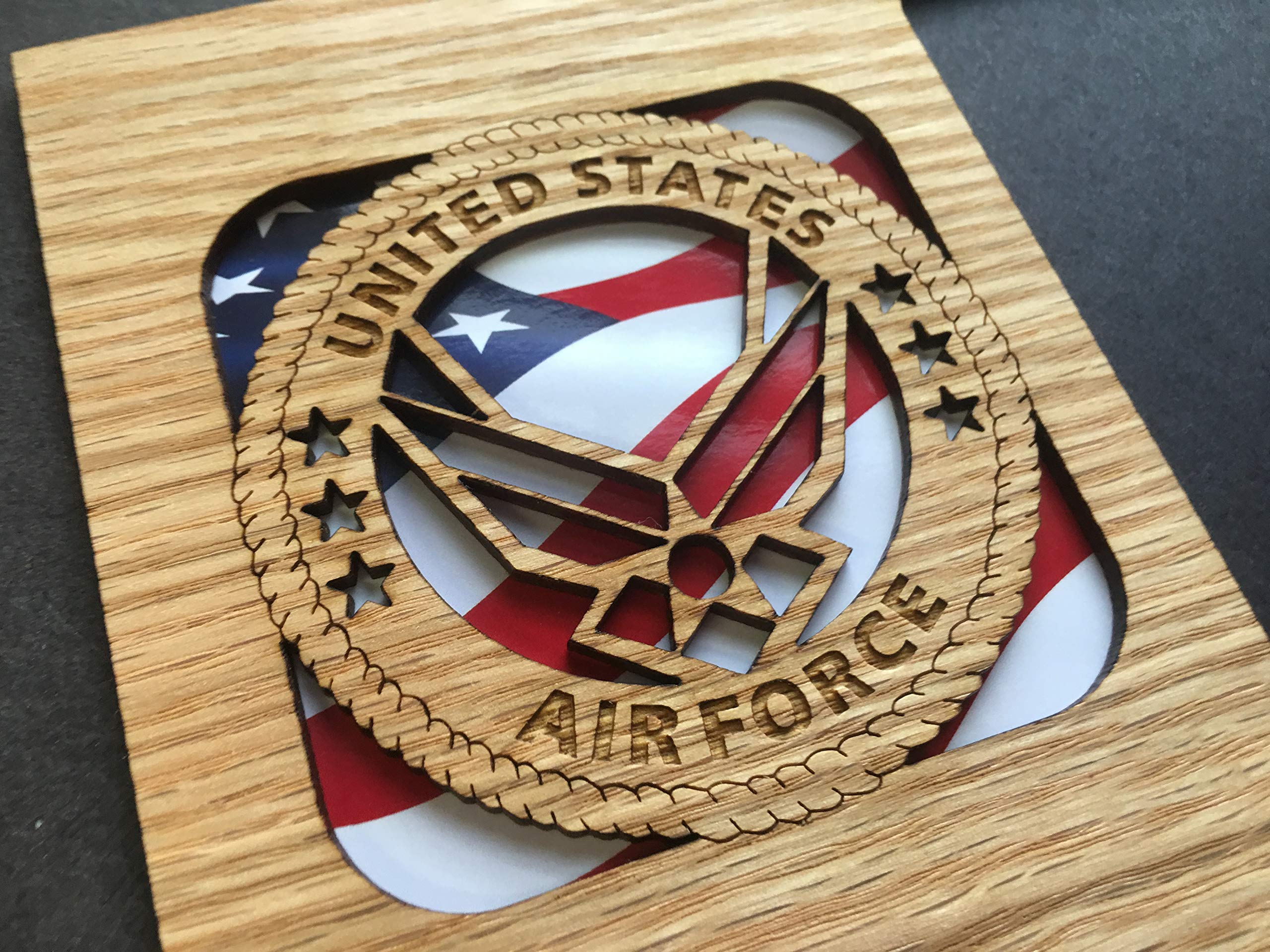 US Air Force Picture Frame 11x14 - Honey Wood Military Photo Display for Home, Office & Gifts | Perfect for Veterans, Military Families & Patriotic Decor