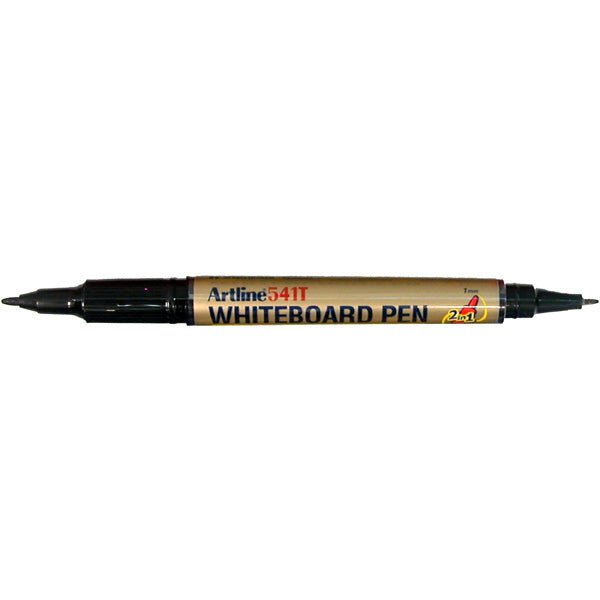 Artline 541T Whiteboard Markers - Fine Dual Tip Dry Erase Markers, Black (12-Pack) - Perfect for Office Meetings, Classroom Teaching & Home Organization