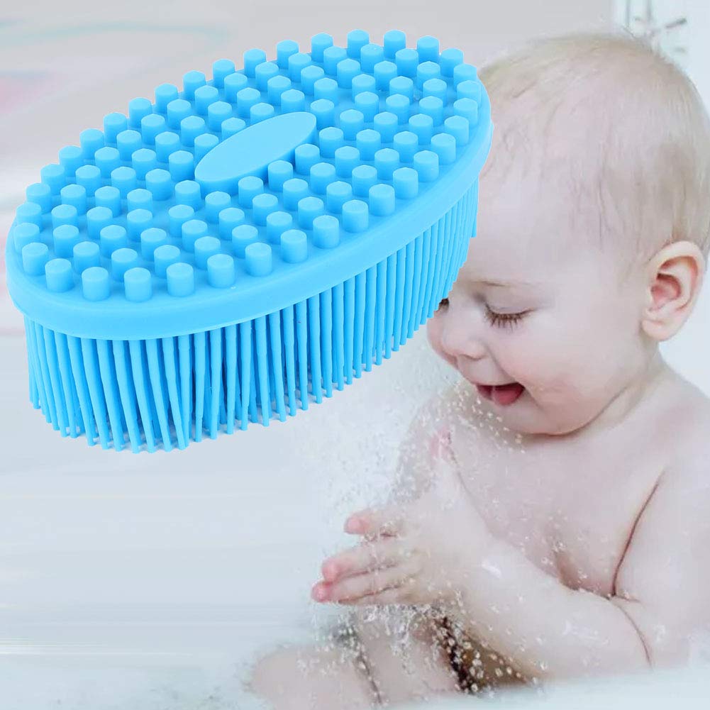 Shanrya Sensory Brush for Babies - Soft Silicone Bath Brush (4.7 x 2.8 x 1.6 inches) - Durable Kids Bathing Tool for Sensitive Skin - Perfect for Newborn & Toddler Bath Time, Sensory Play & Gentle Cleaning