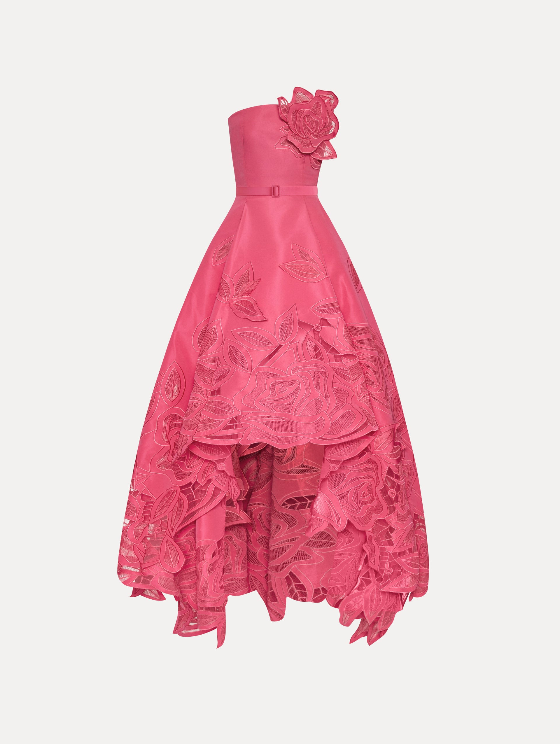 Elegant English Rose Cutout Gown - Vintage Floral Lace Evening Dress for Women | Perfect for Weddings, Parties & Special Occasions