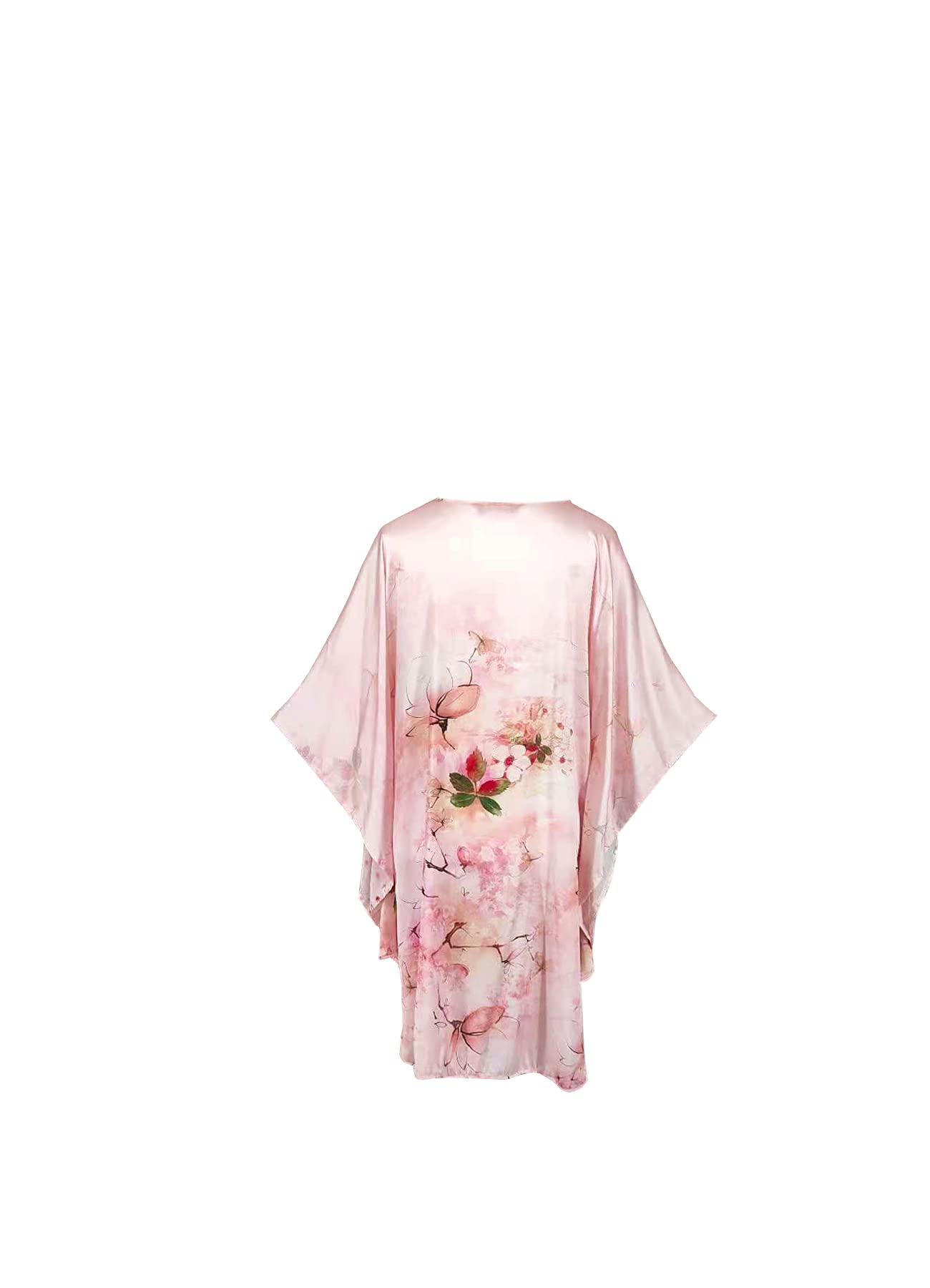 Luxury 100% Silk Pajamas for Women | Floral Print Silk Kimono Robe & Bathrobe with Doll Sleeves | Perfect for Spa Days, Bridal Showers & Relaxing at Home